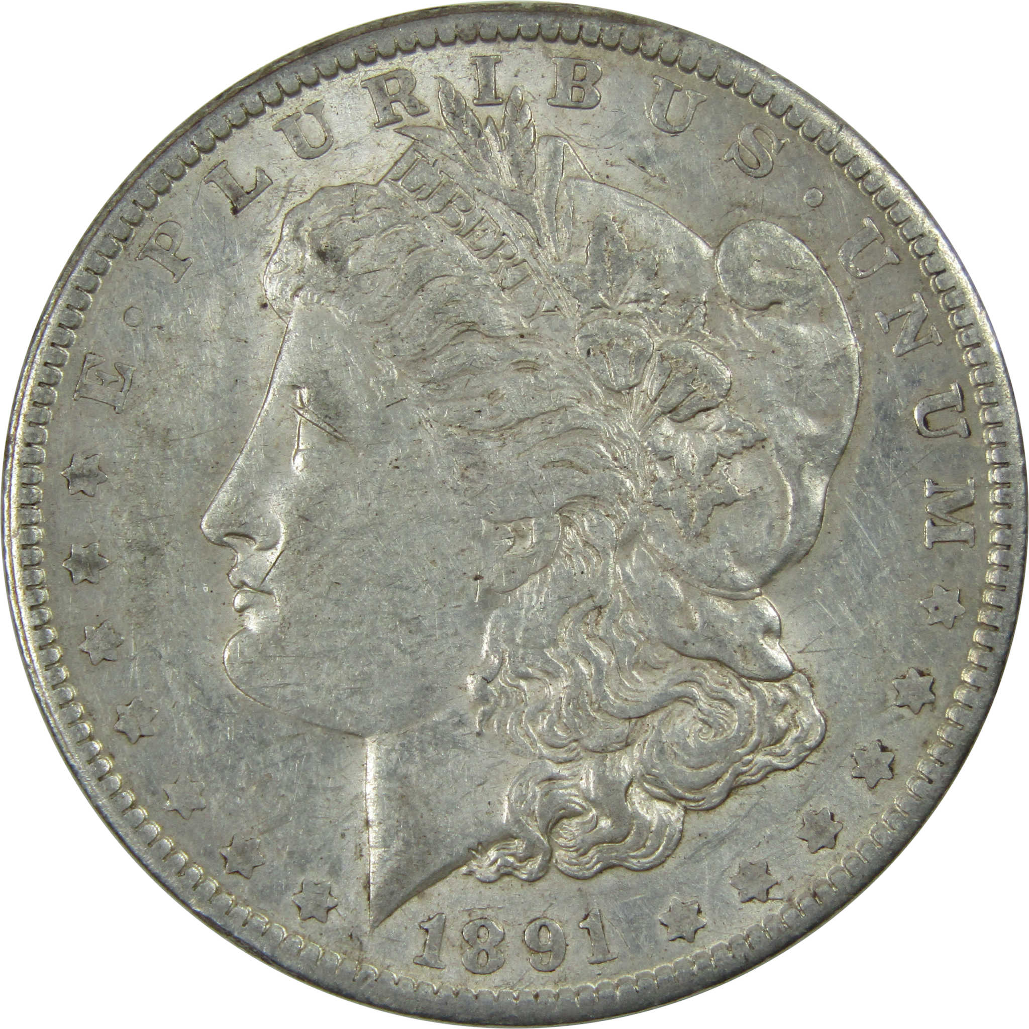 1891 O Morgan Dollar AU About Uncirculated Silver $1 Coin SKU:I12424 - Morgan coin - Morgan silver dollar - Morgan silver dollar for sale - Profile Coins & Collectibles