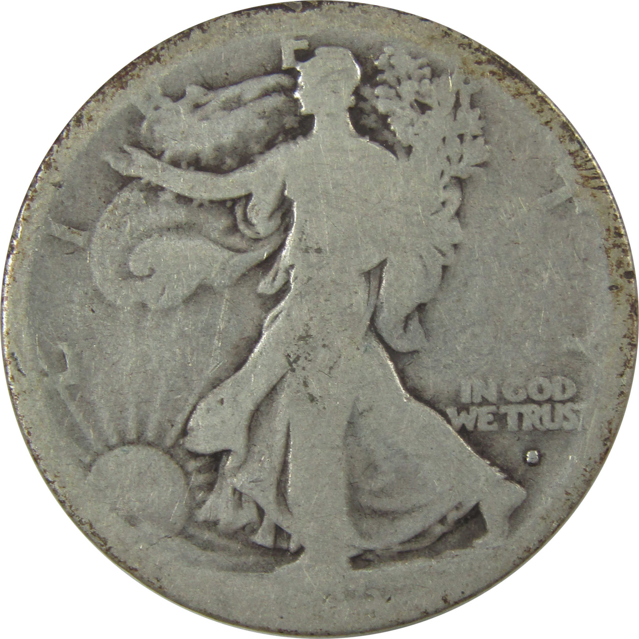 1916 S Liberty Walking Half Dollar AG About Good Silver SKU:I24642