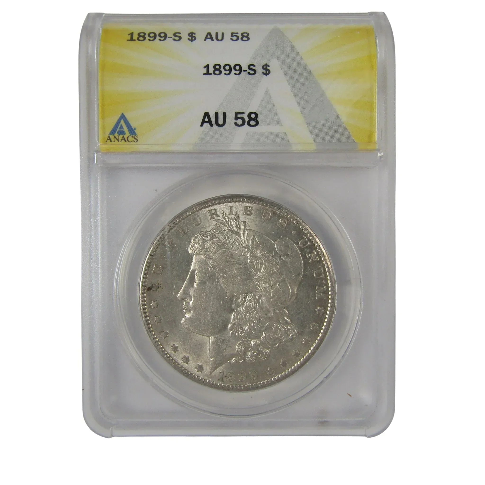 1899 S Morgan Dollar AU 58 ANACS Silver $1 Coin SKU:I23048 - Morgan coin - Morgan silver dollar - Morgan silver dollar for sale - Profile Coins & Collectibles