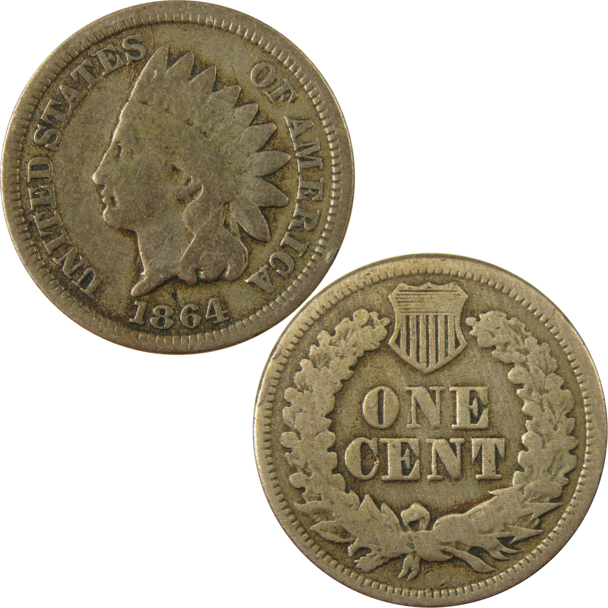 1864 Indian Head Copper-Nickel Cent G Good Details Penny SKU:CP1213