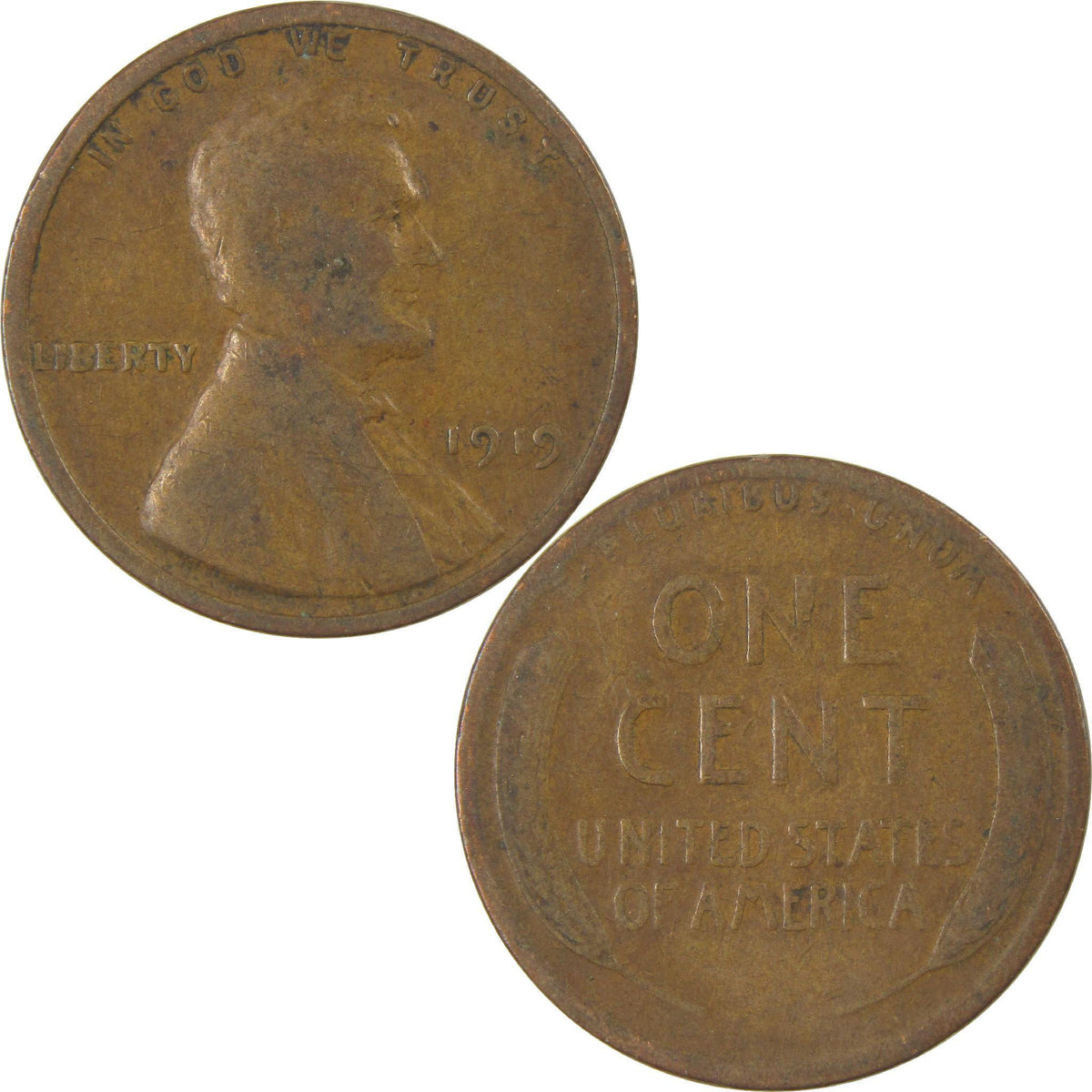 1919 Lincoln Wheat Cent G Good Penny 1c Coin Collectible
