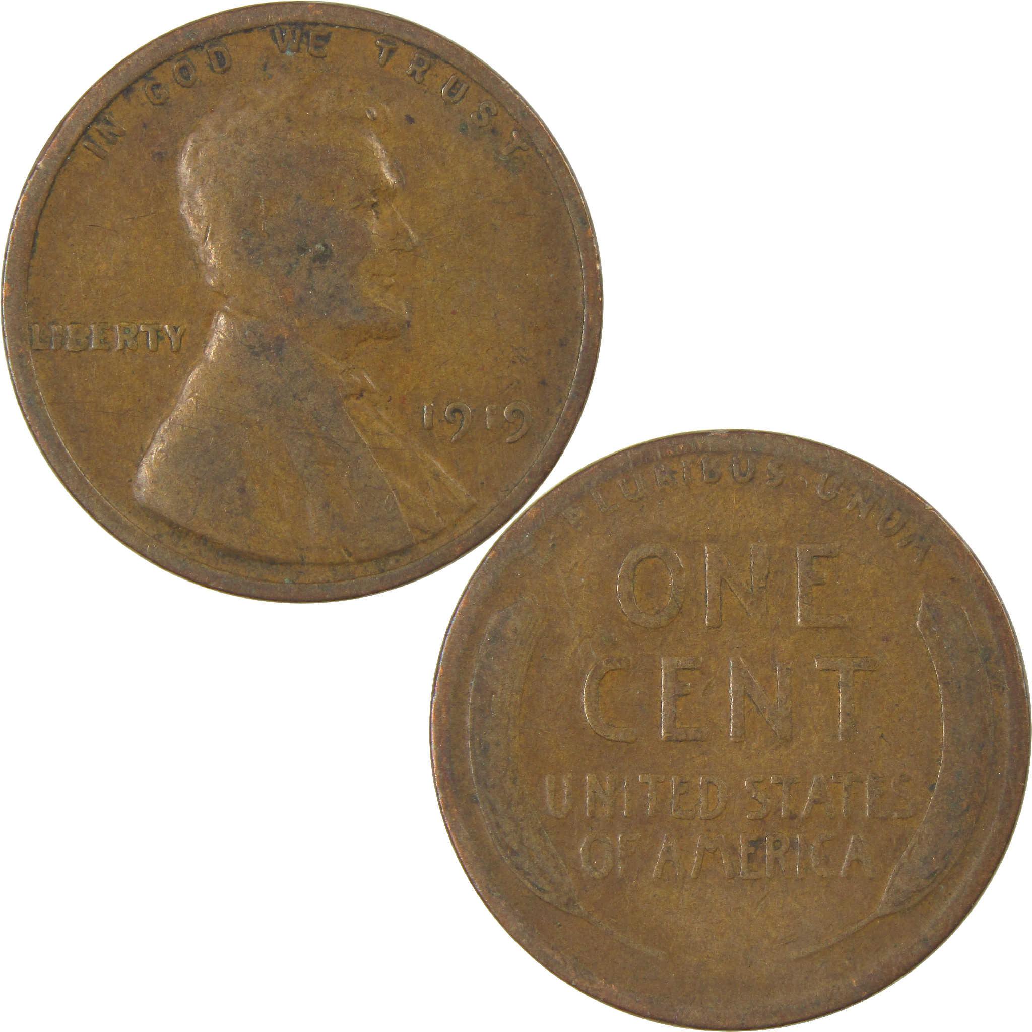 1919 Lincoln Wheat Cent G Good Penny 1c Coin