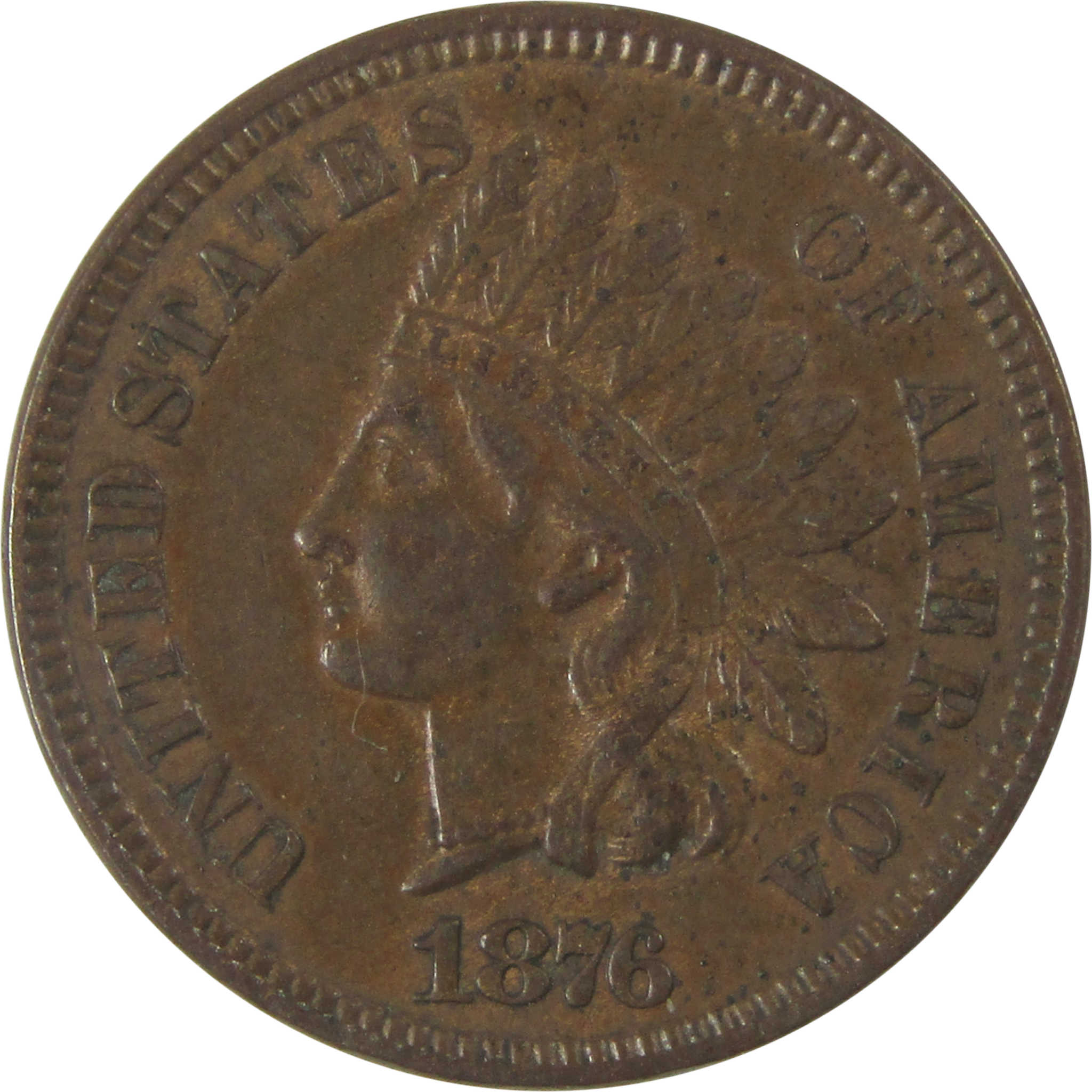 1876 Indian Head Cent CH AU Choice About Uncirculated Penny SKU:I19644