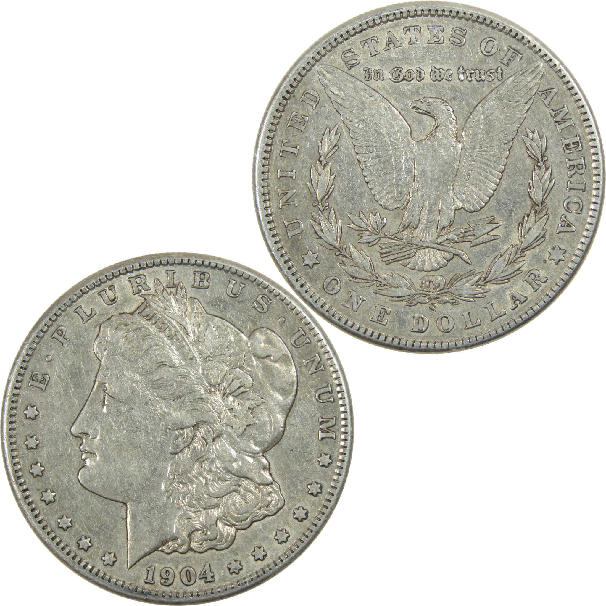 1904 S Morgan Dollar XF EF Extremely Fine Silver $1 Coin SKU:I13125 - Morgan coin - Morgan silver dollar - Morgan silver dollar for sale - Profile Coins & Collectibles