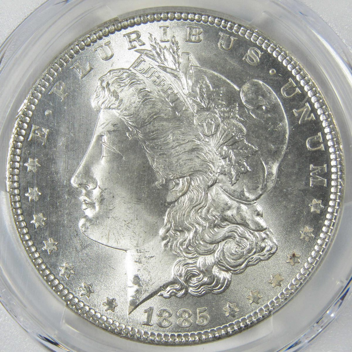 1885 Morgan Silver Dollar MS 65 PCGS Uncirculated $1 Coin Collectible - Morgan coin - Morgan silver dollar - Morgan silver dollar for sale - Profile Coins & Collectibles
