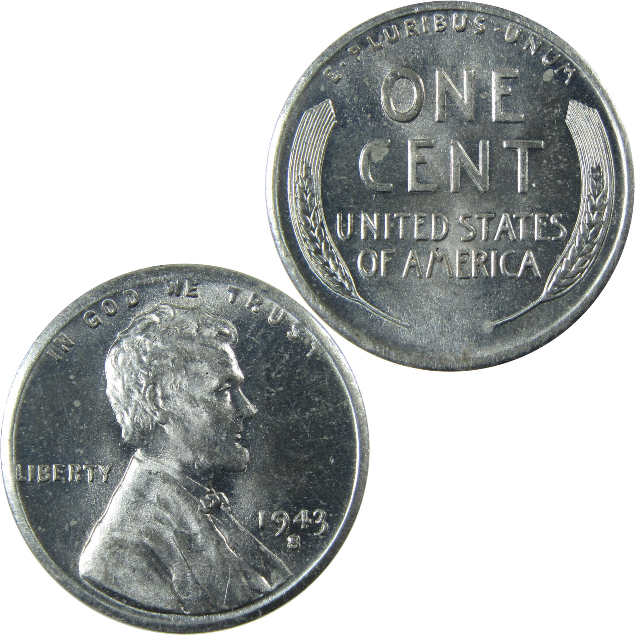 1943 S Lincoln Wheat Steel Cent Uncirculated Penny 1c Coin SKU:I28332