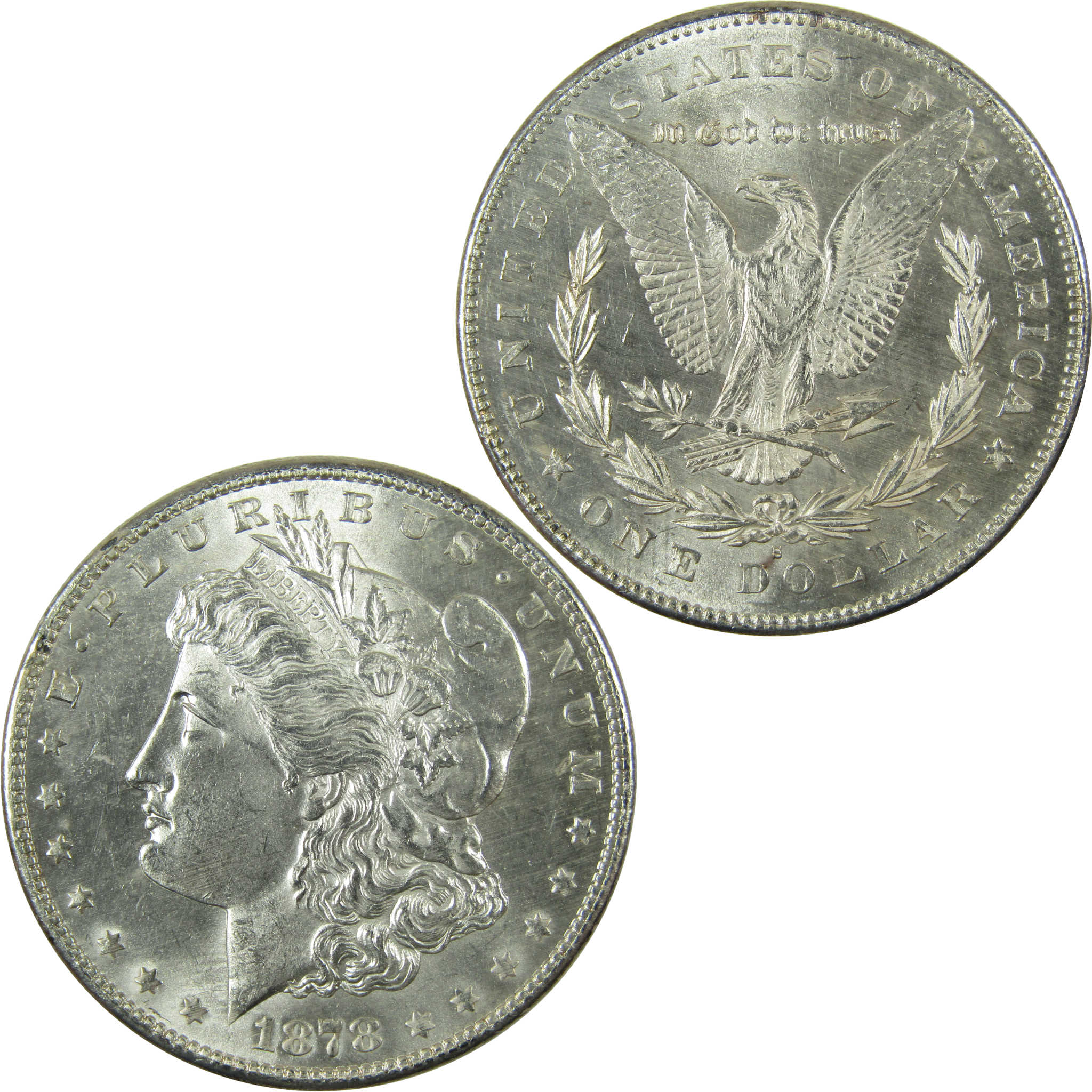 1878 S Morgan Silver Dollar Uncirculated Mint State $1 Coin SKU:I27064