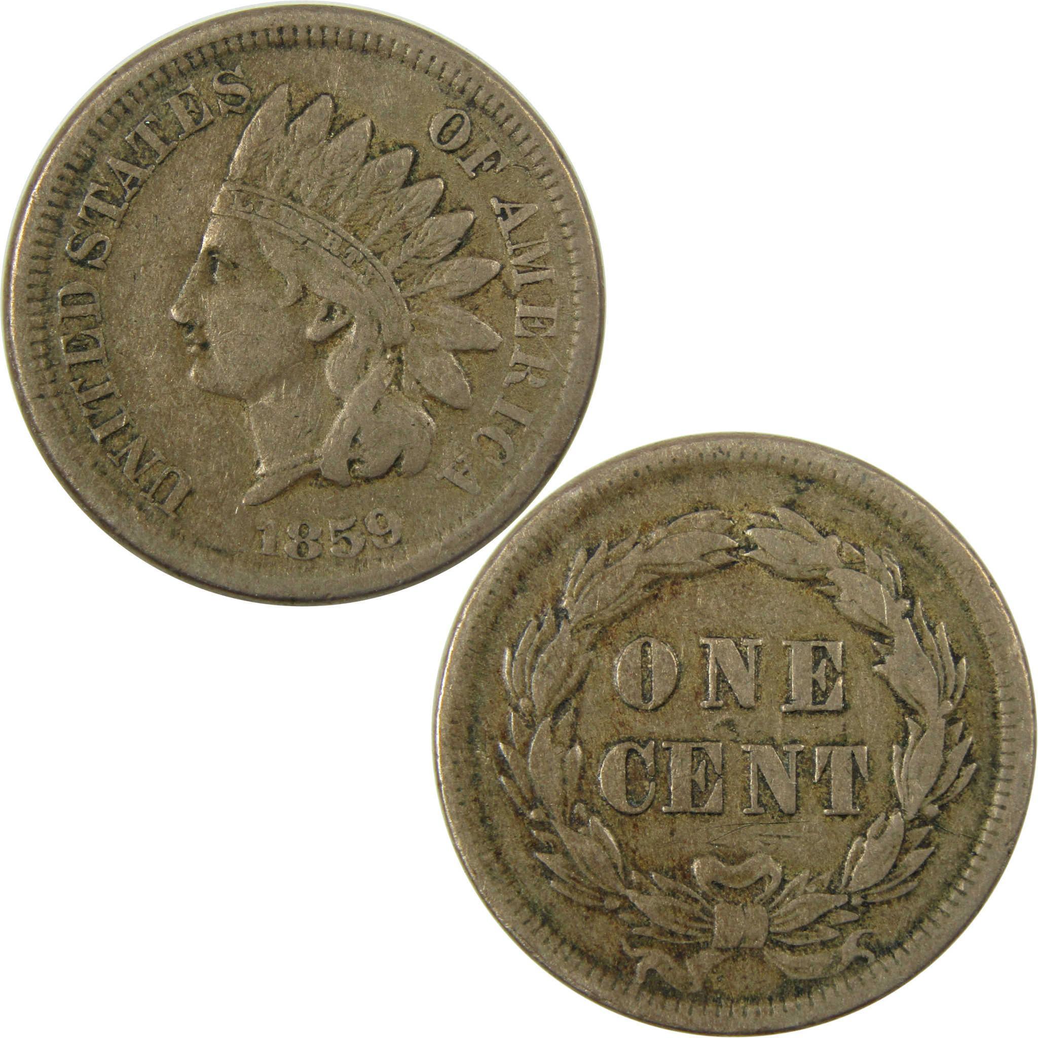 1859 Indian Head Cent VF Very Fine Penny 1c Coin SKU:CP1263