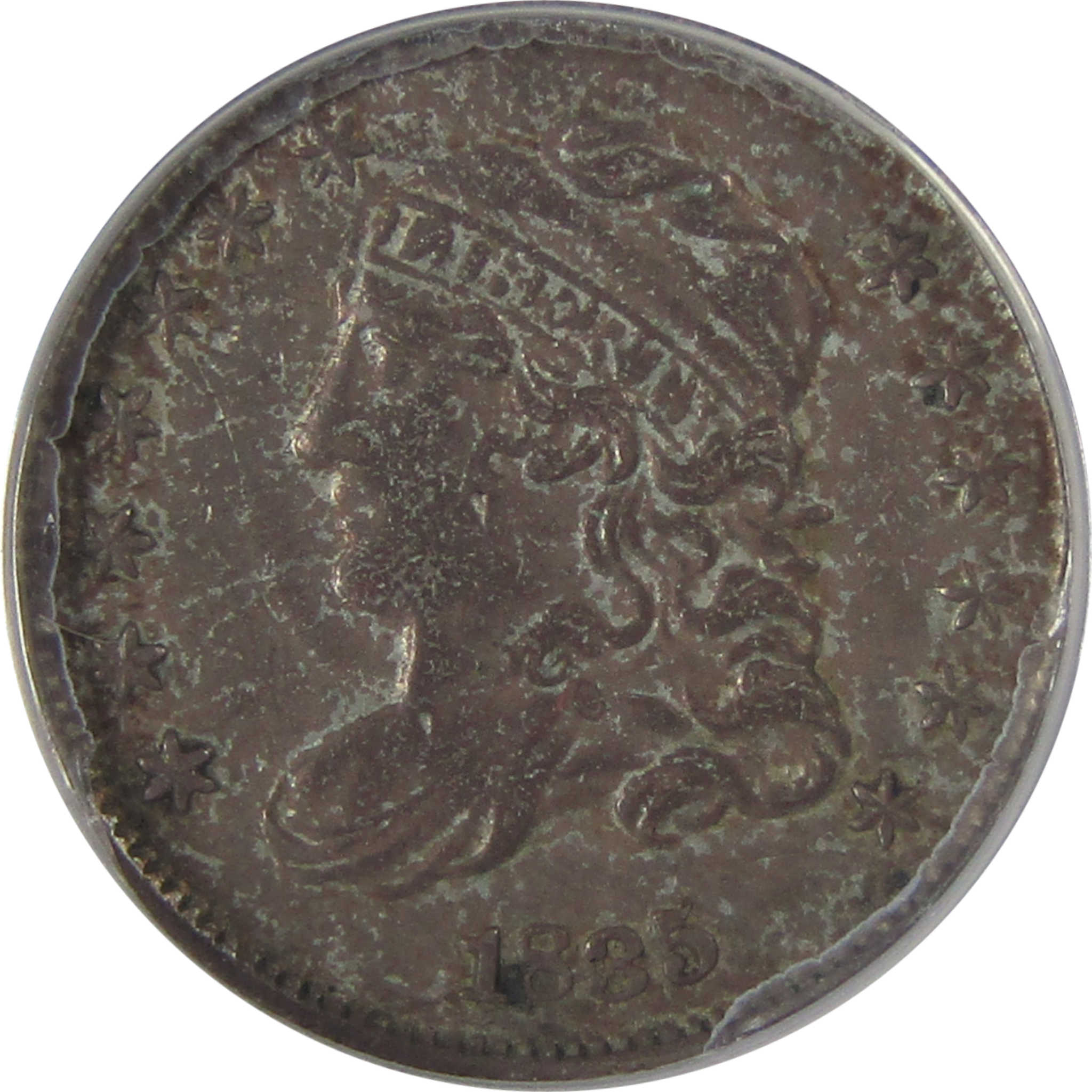 1835 Small Date and 5C Capped Bust Half Dime EF 45 ANACS SKU:I23682