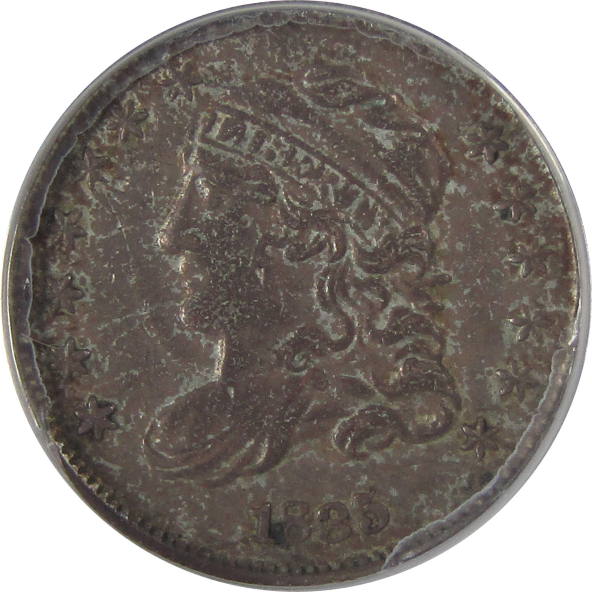 1835 Small Date and 5C Capped Bust Half Dime EF 45 ANACS SKU:I23682