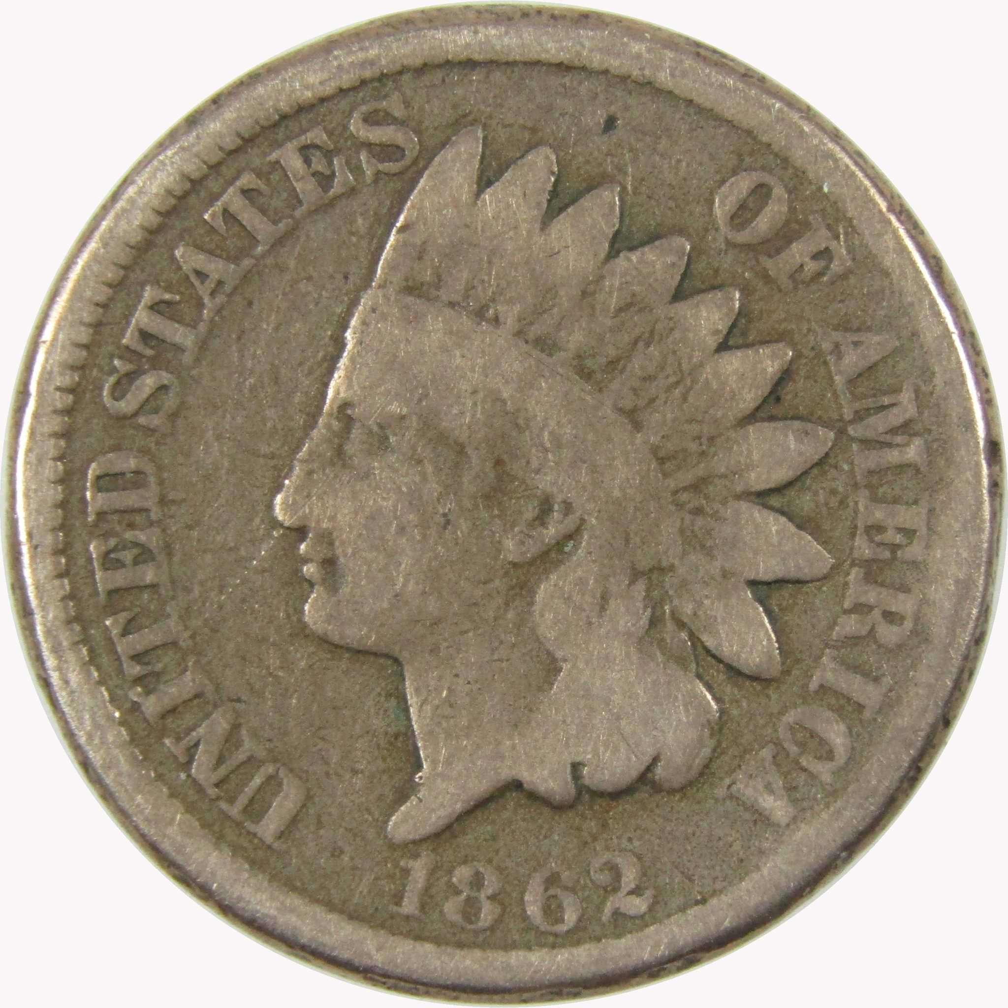 1862 Indian Head Cent G Good Penny 1c Coin SKU:CP1086
