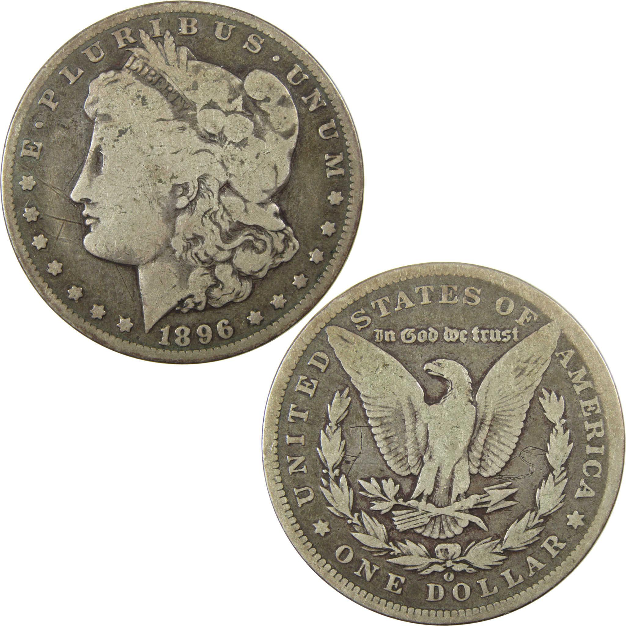 1896 O Morgan Silver Dollar VG Very Good Details $1 Coin SKU:CP1395 - Morgan coin - Morgan silver dollar - Morgan silver dollar for sale - Profile Coins & Collectibles