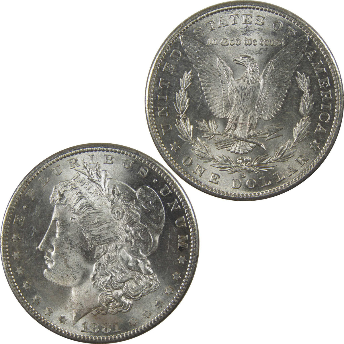 1881 S Morgan Silver Dollar Uncirculated Mint State $1 Coin SKU:I24082 - Morgan coin - Morgan silver dollar - Morgan silver dollar for sale - Profile Coins & Collectibles