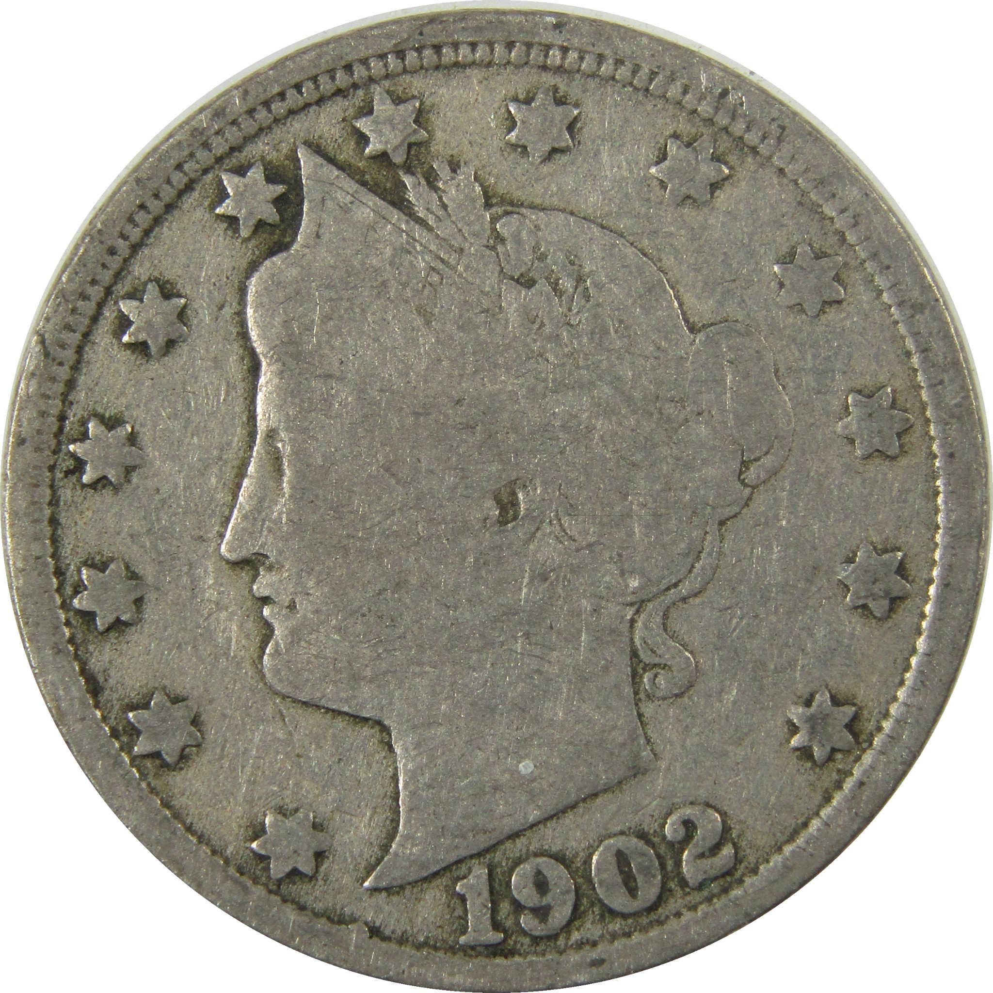 1902 Liberty Head V Nickel G Good 5c Coin SKU:I27213