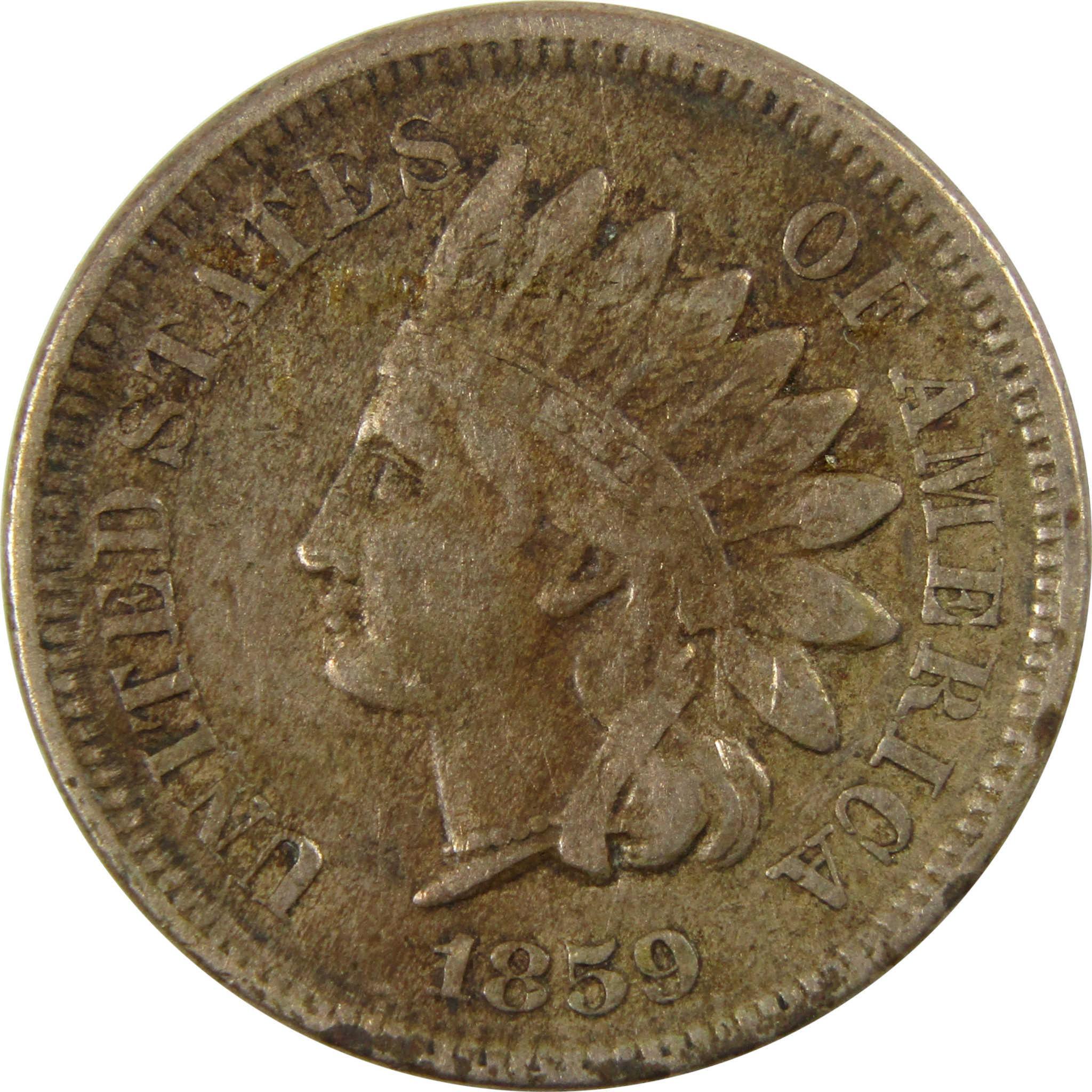 1859 Indian Head Cent VF Very Fine Penny 1c Coin SKU:CP1137