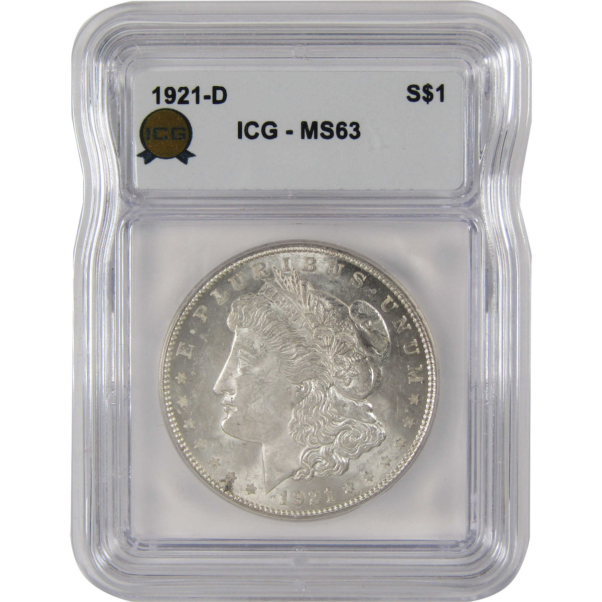 1921 D Morgan Silver Dollar MS 63 ICG Uncirculated $1 Coin SKU:I29173