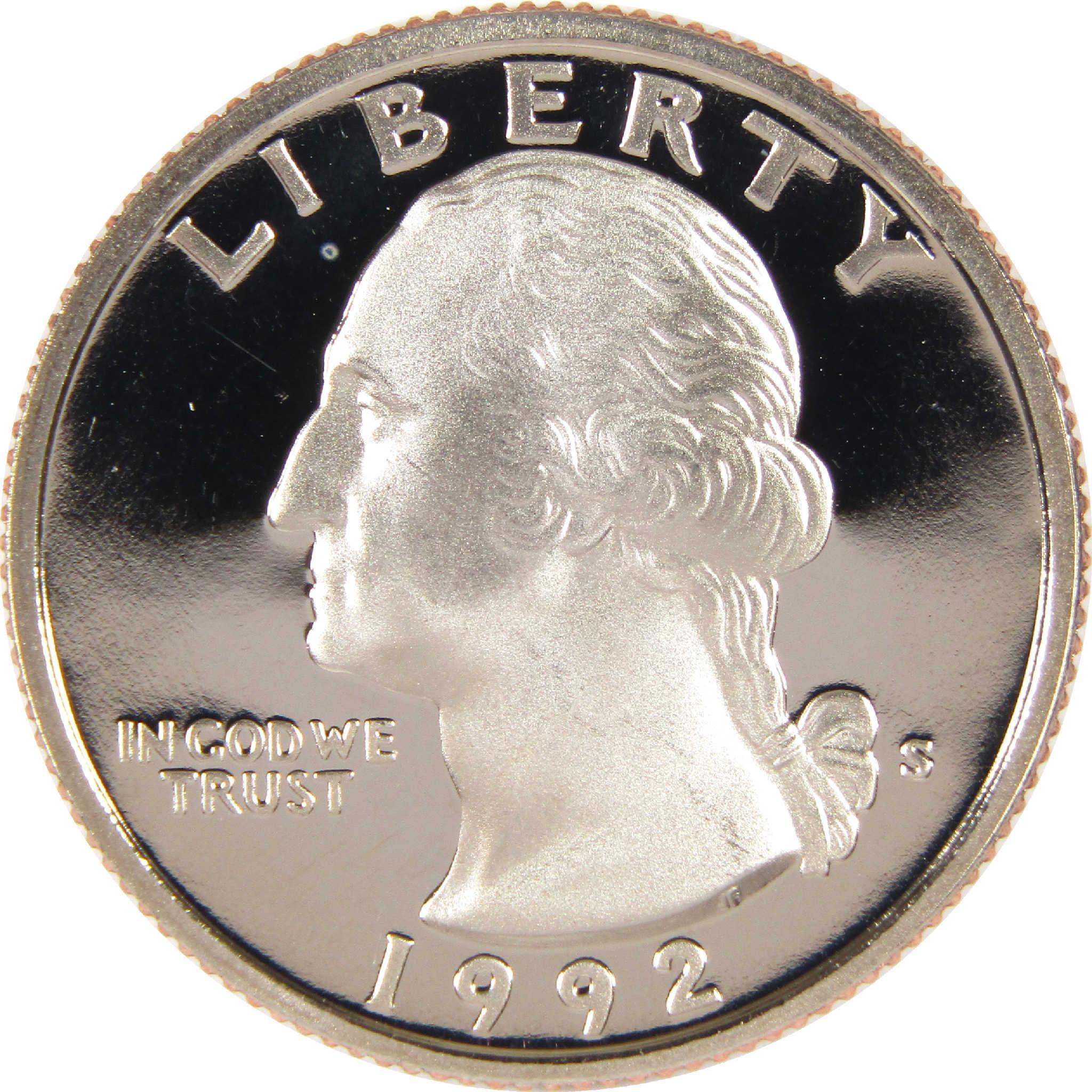 1992 S Washington Quarter Clad 25c Proof Coin