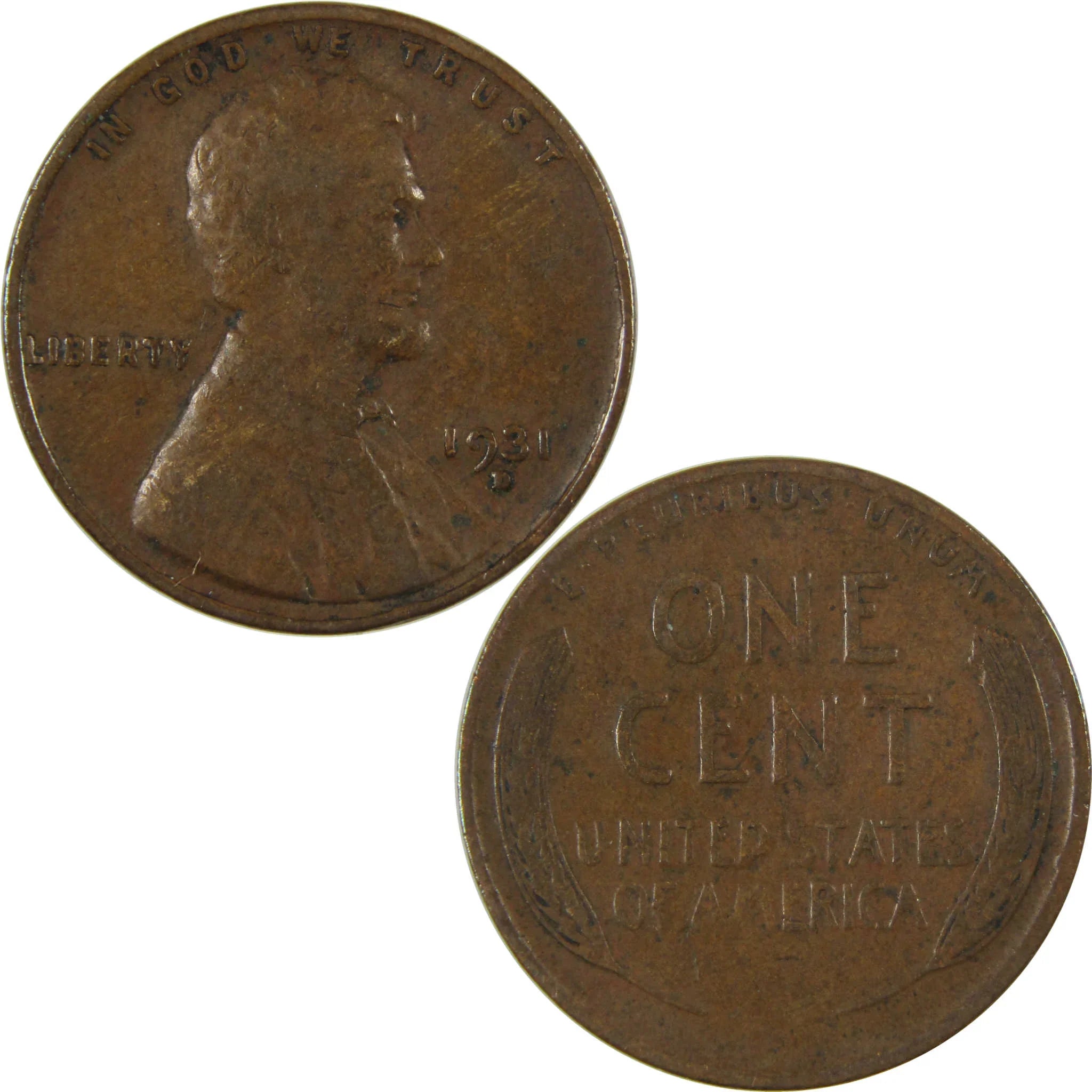1931 D Lincoln Wheat Cent F Fine Penny 1c Coin Collectible SKU:I26807