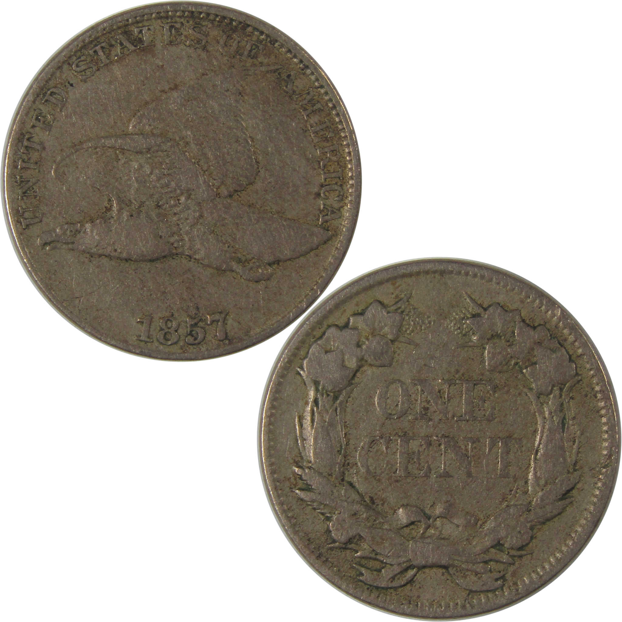 1857 Flying Eagle Cent VF Very Fine Penny 1c Coin SKU:I22709