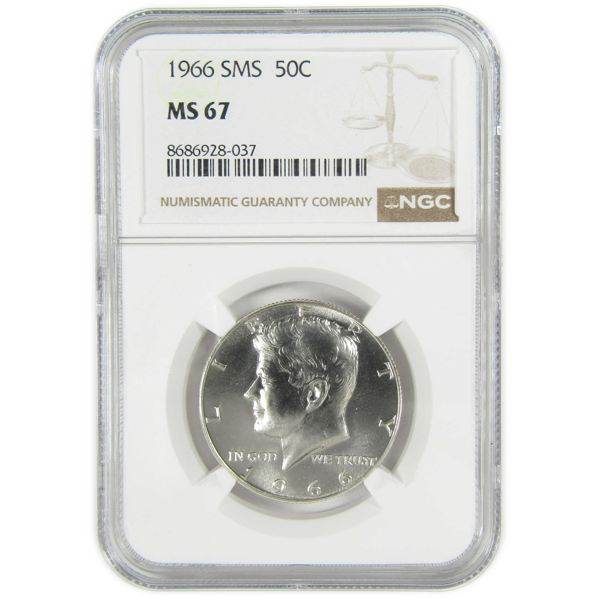 1966 SMS Kennedy Silver Half Dollar MS 67 NGC Uncirculated SKU:I27393