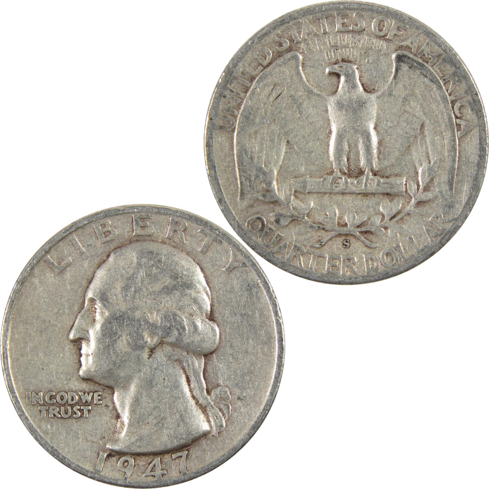 1947 S Washington Quarter VG Very Good Silver 25c Coin