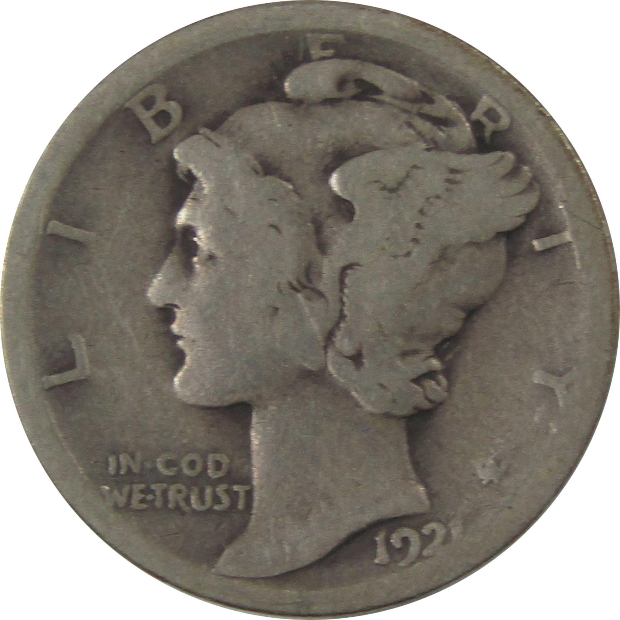 1921 D Mercury Silver Dime G Good 10c Coin Collectible SKU:I23957