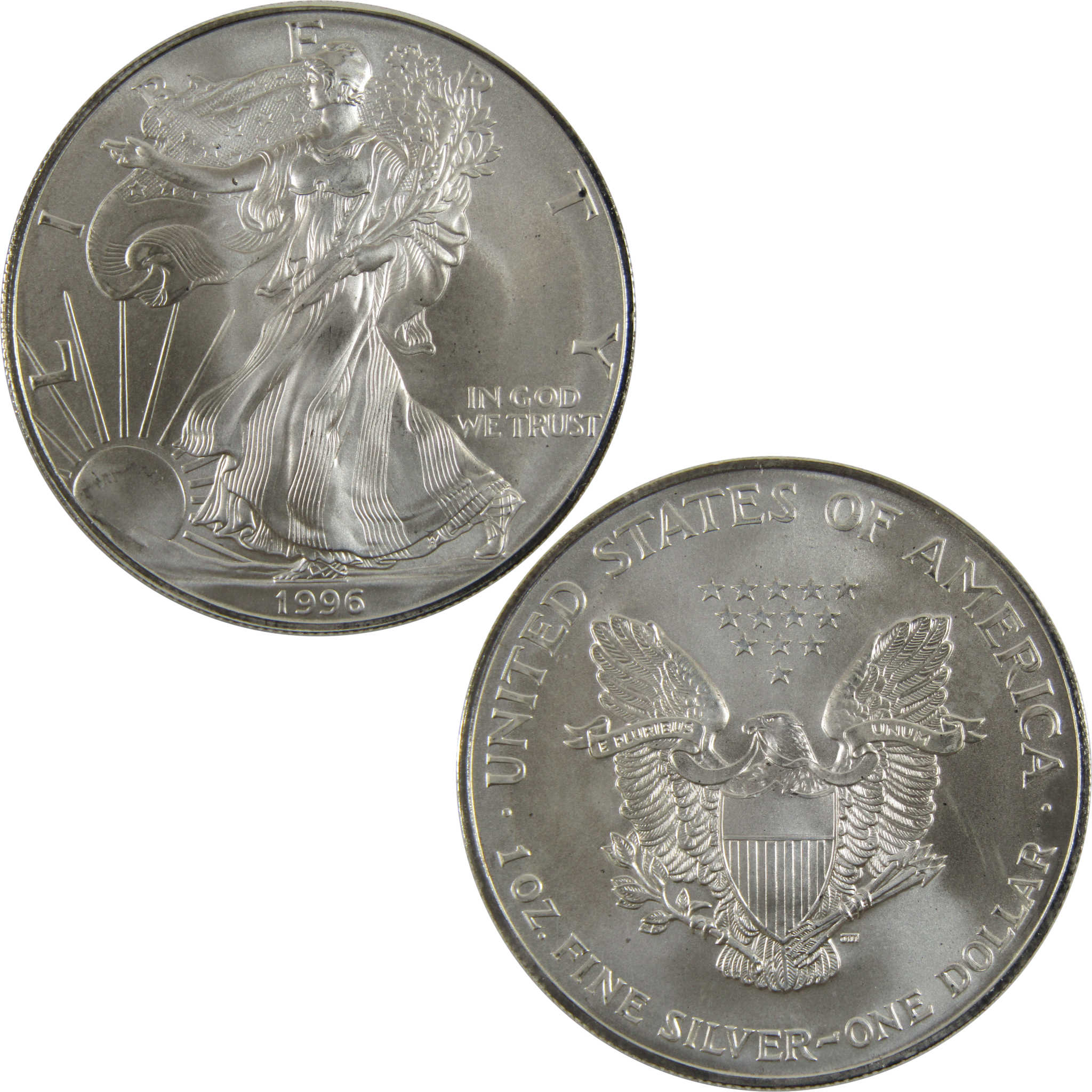 1996 American Eagle BU Uncirculated 1 oz .999 Silver Bullion $1 Coin