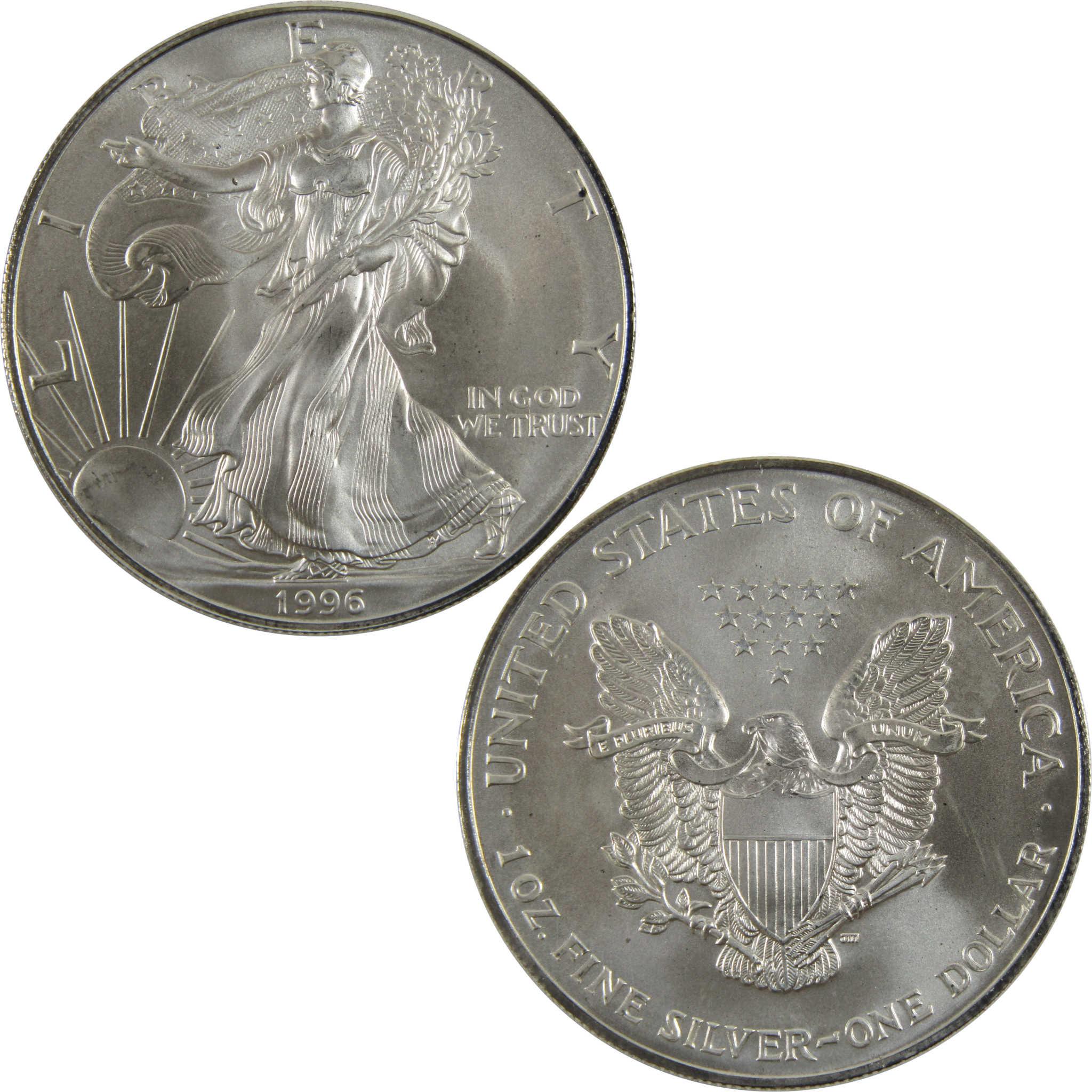 1996 American Eagle BU Uncirculated 1 oz .999 Silver Bullion $1 Coin