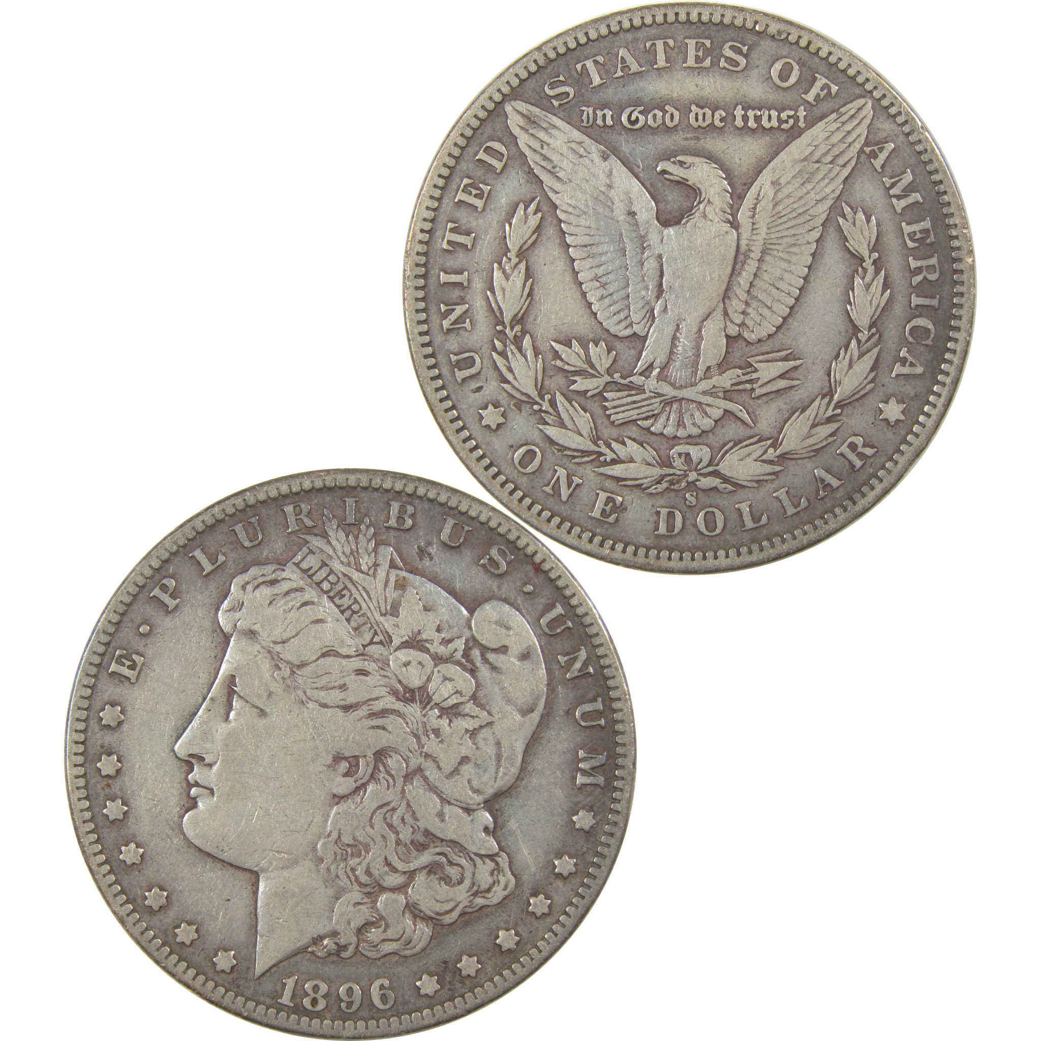 1896 S Morgan Dollar VF Very Fine Silver $1 Coin SKU:I22457 - Morgan coin - Morgan silver dollar - Morgan silver dollar for sale - Profile Coins & Collectibles