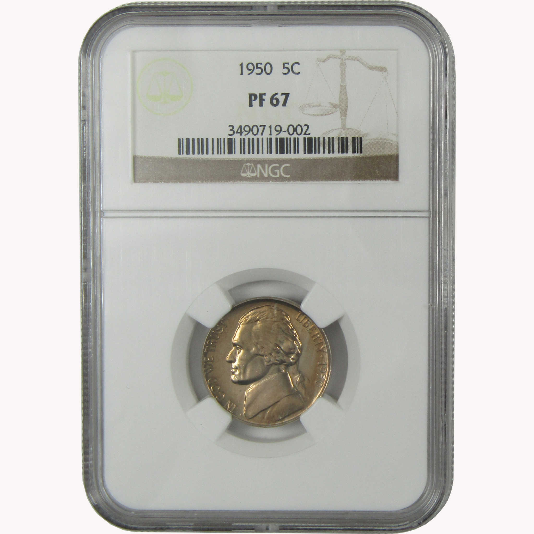 1950 Jefferson Nickel PF 67 NGC Proof 5c Coin SKU:I26431