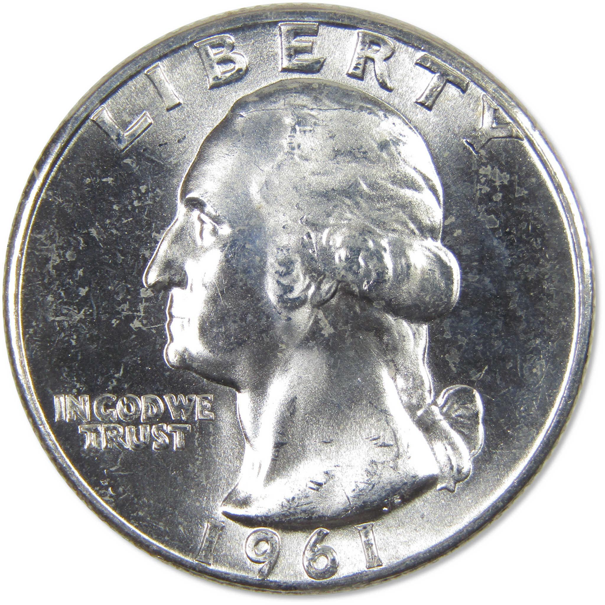 1961 Washington Quarter Uncirculated Silver 25c Coin