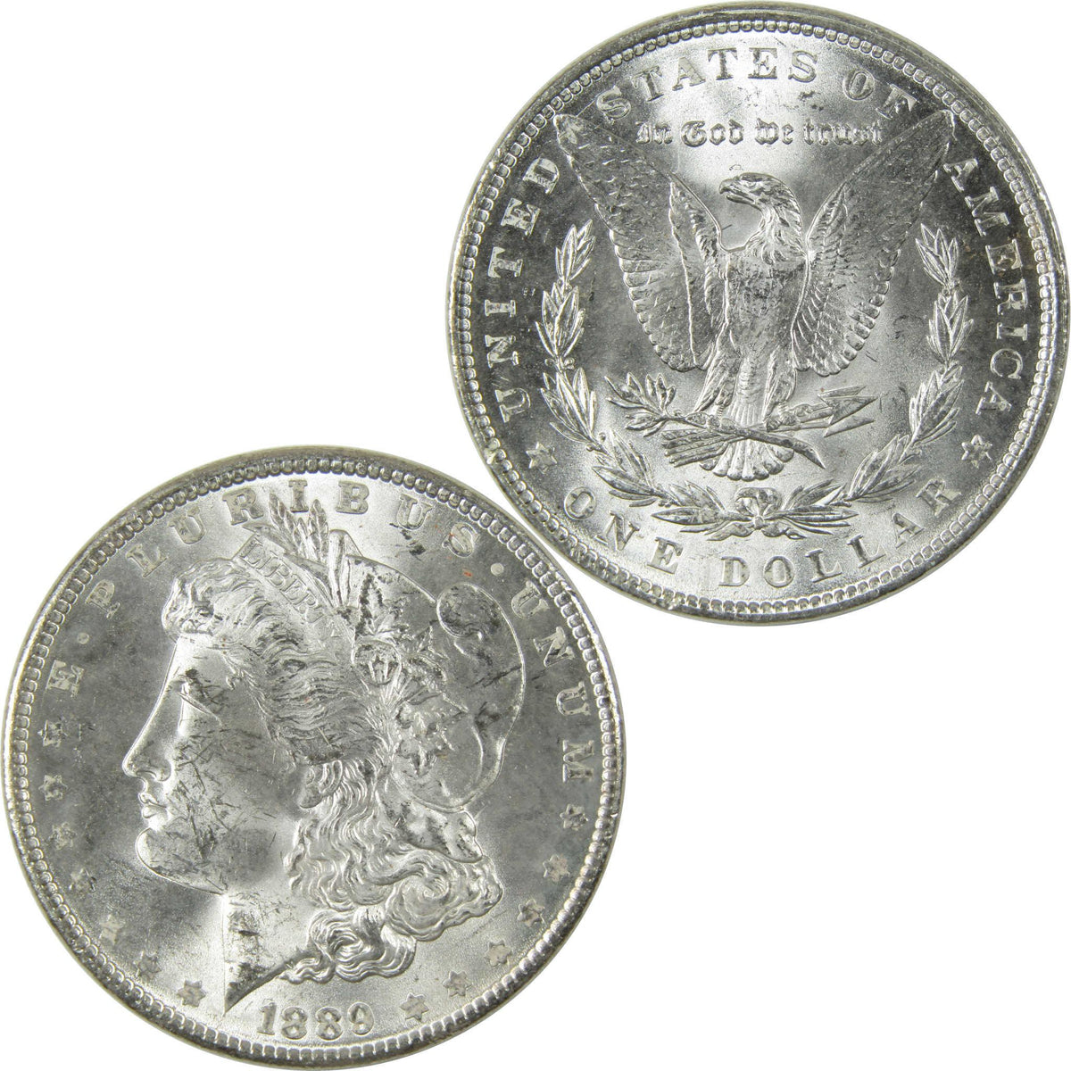 1889 Morgan Silver Dollar Uncirculated Mint State $1 Coin Collectible - Morgan coin - Morgan silver dollar - Morgan silver dollar for sale - Profile Coins & Collectibles