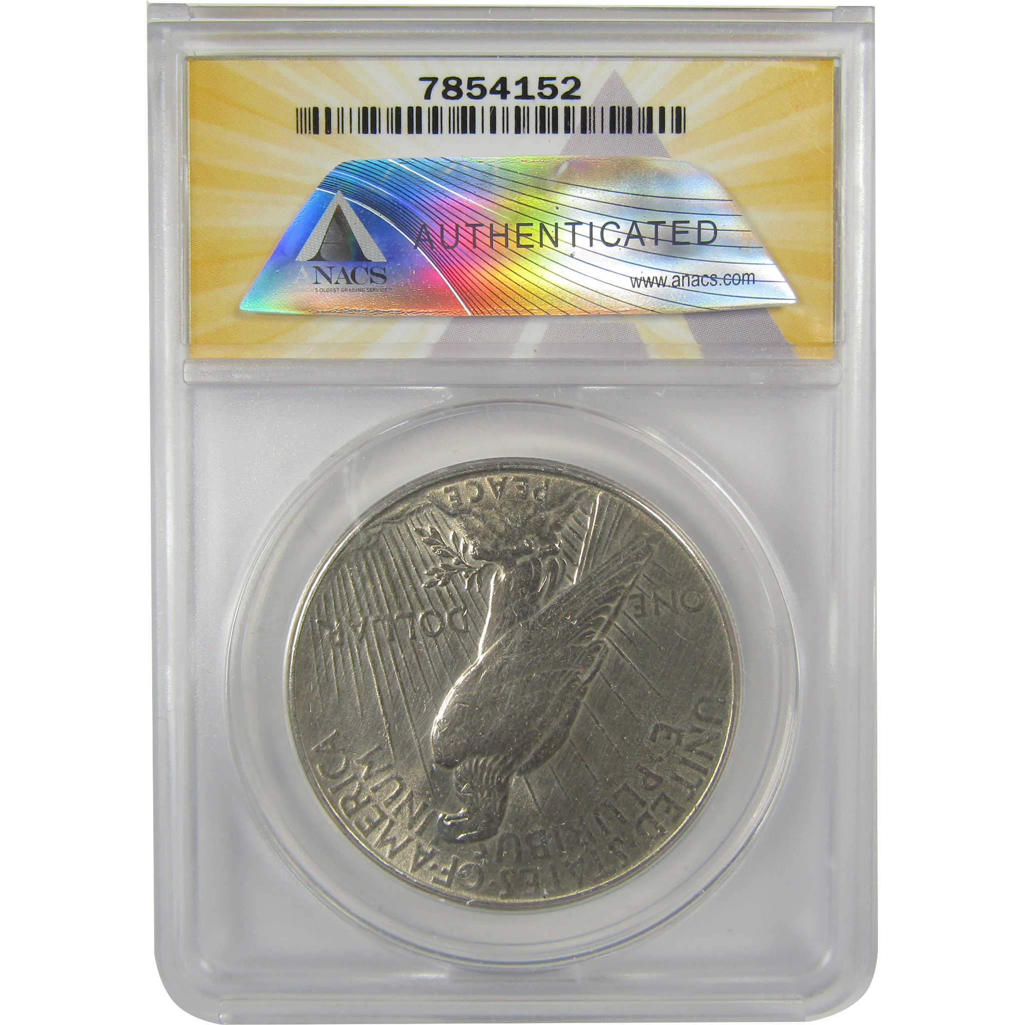 1935 Peace Dollar AU 58 Details ANACS Silver $1 Coin SKU:I20361