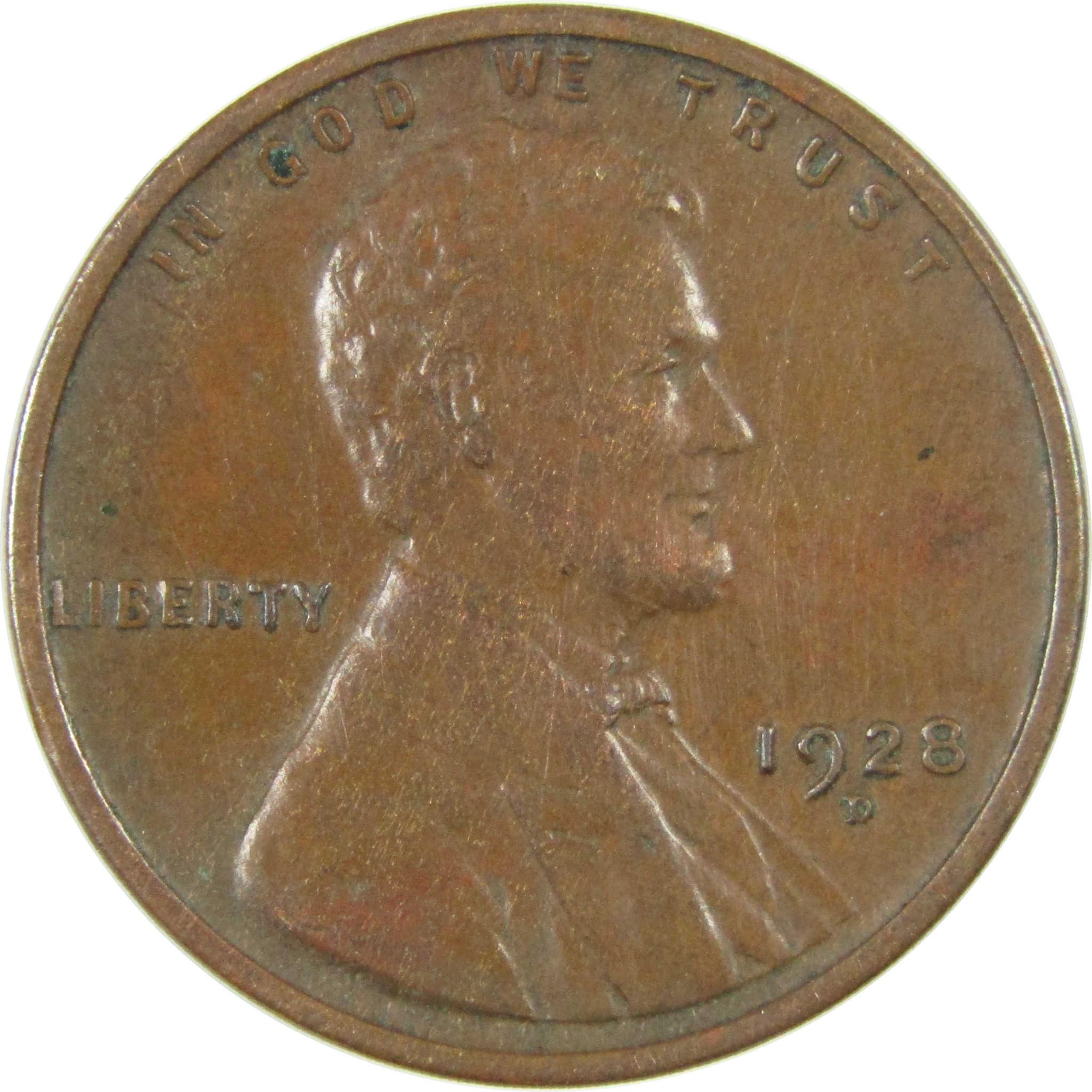1928 D Lincoln Wheat Cent VF Very Fine Penny 1c Coin SKU:I27625