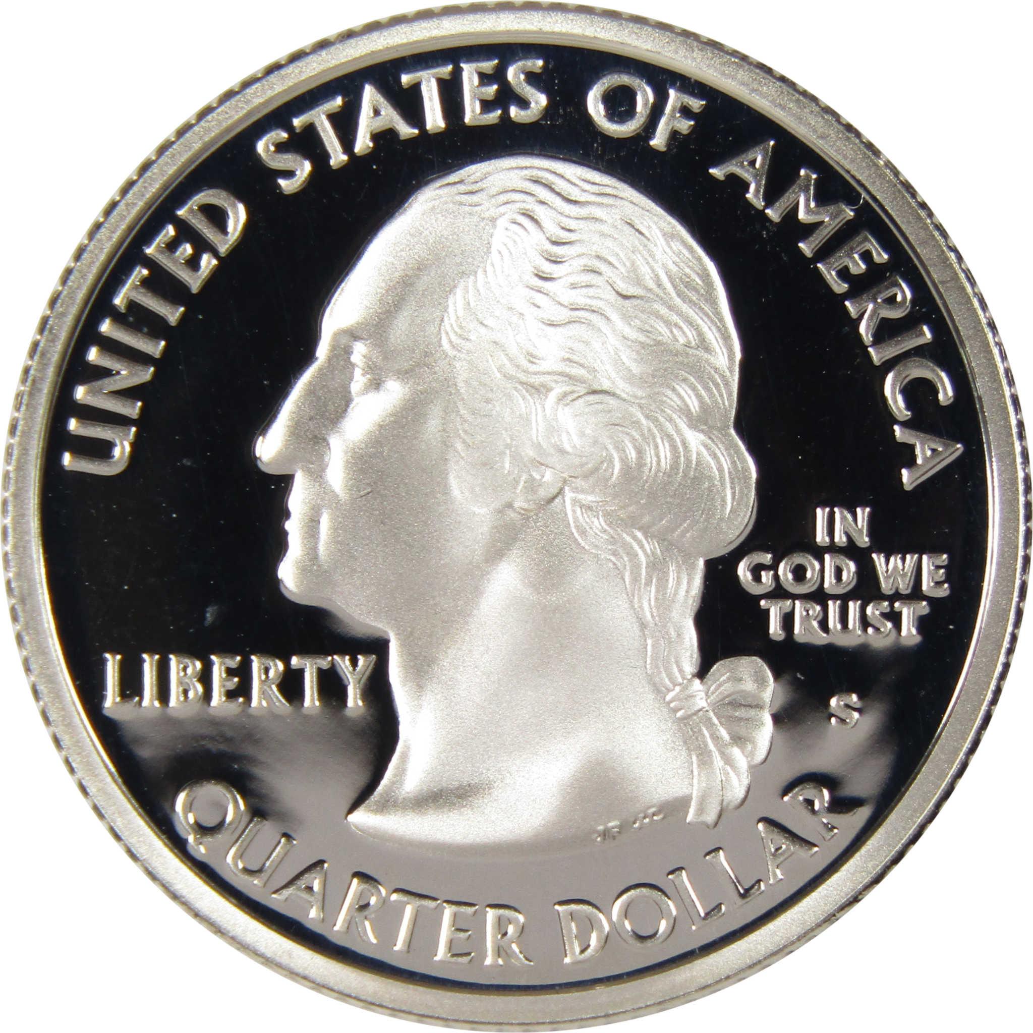 Proof United States quarter dollar coin obverse, Washington profile, shiny finish