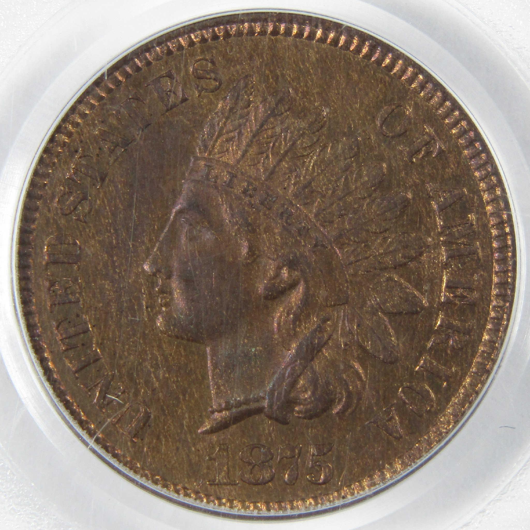 1875 Indian Head Cent MS 64 RB PCGS Penny Uncirculated 1c Coin