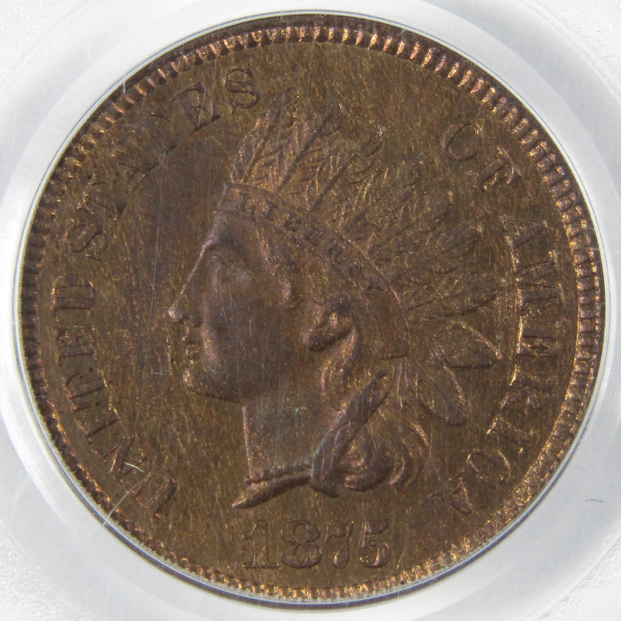 1875 Indian Head Cent MS 64 RB PCGS Penny Uncirculated 1c Coin