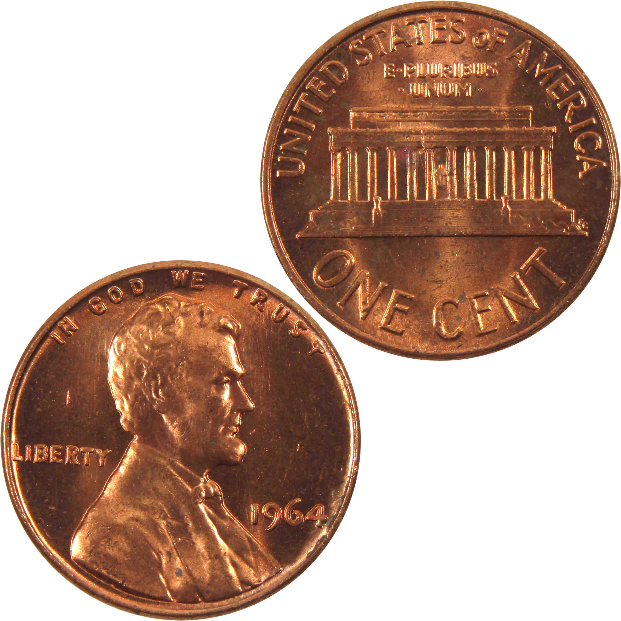 1964 Lincoln Memorial Cent BU Uncirculated Penny 1c Coin