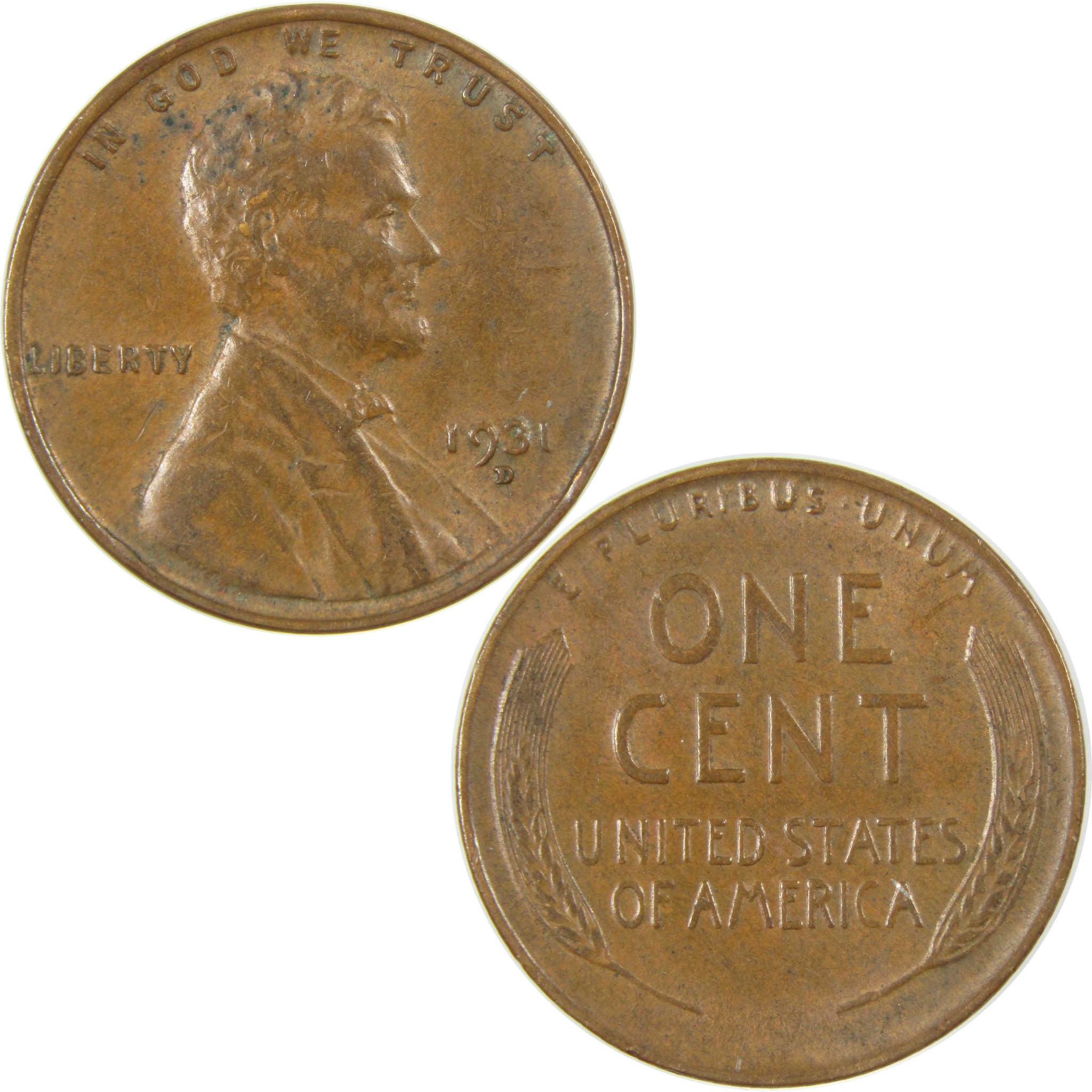 1931 D Lincoln Wheat Cent XF EF Extremely Fine Penny SKU:I27302