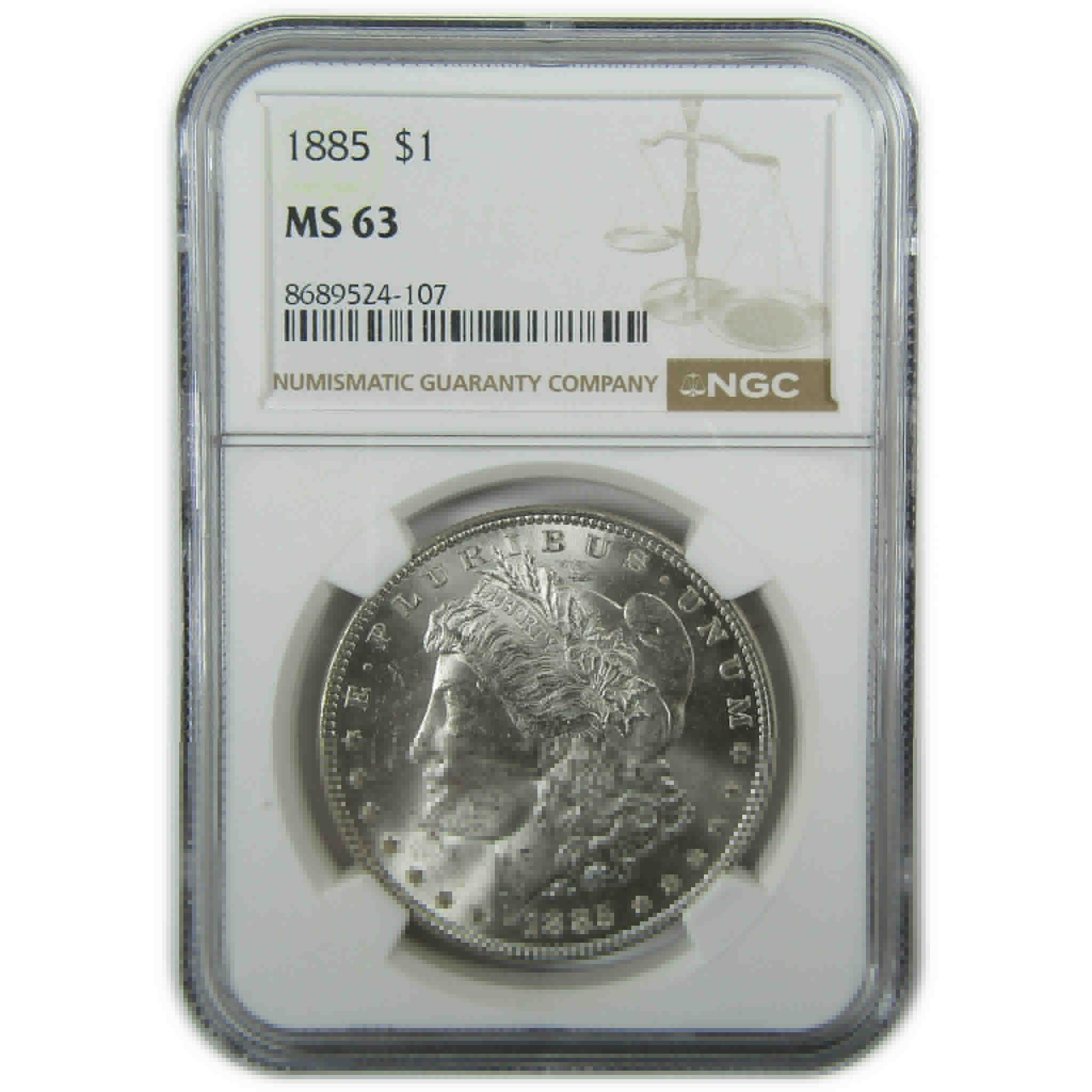 1885 Morgan Silver Dollar MS 63 NGC Uncirculated $1 Coin SKU:CP374 - Morgan coin - Morgan silver dollar - Morgan silver dollar for sale - Profile Coins & Collectibles