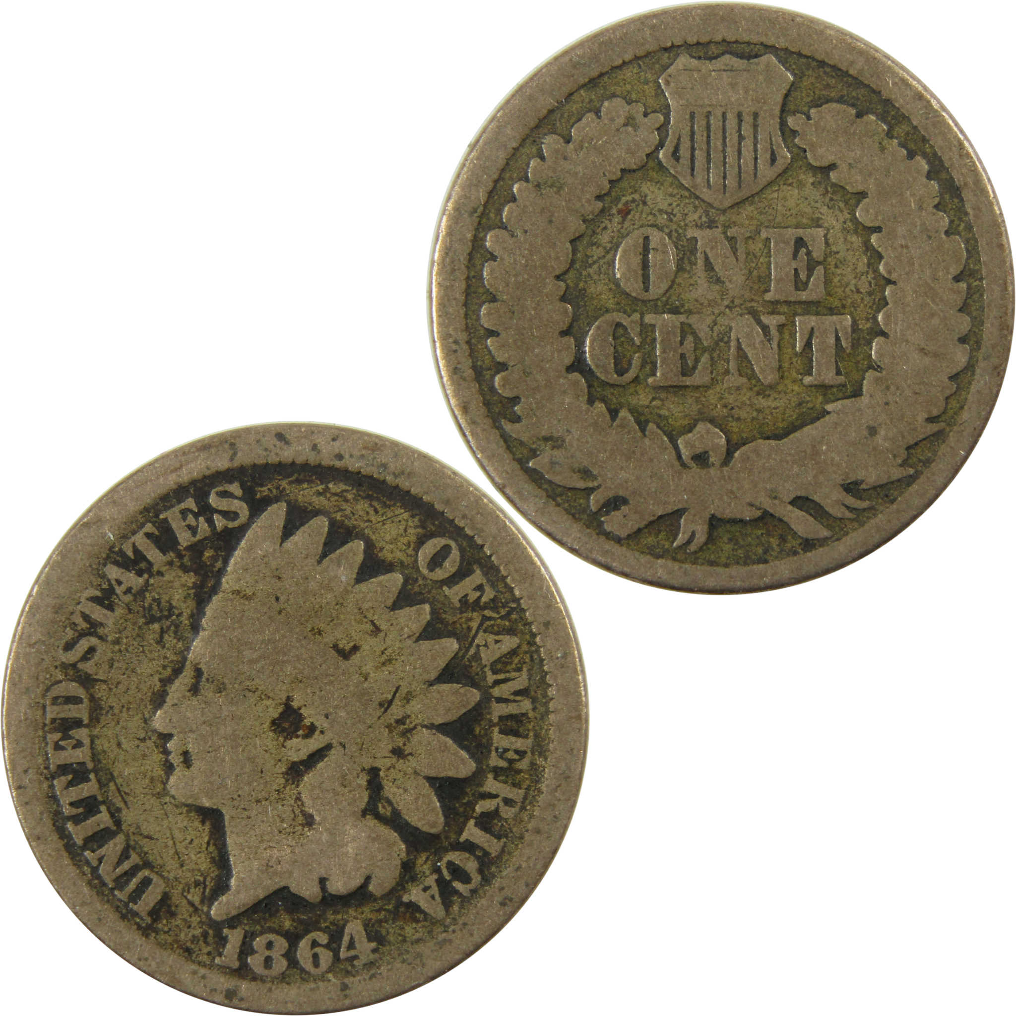 1864 Indian Head Copper-Nickel Cent G Good Details Penny SKU:CP1123
