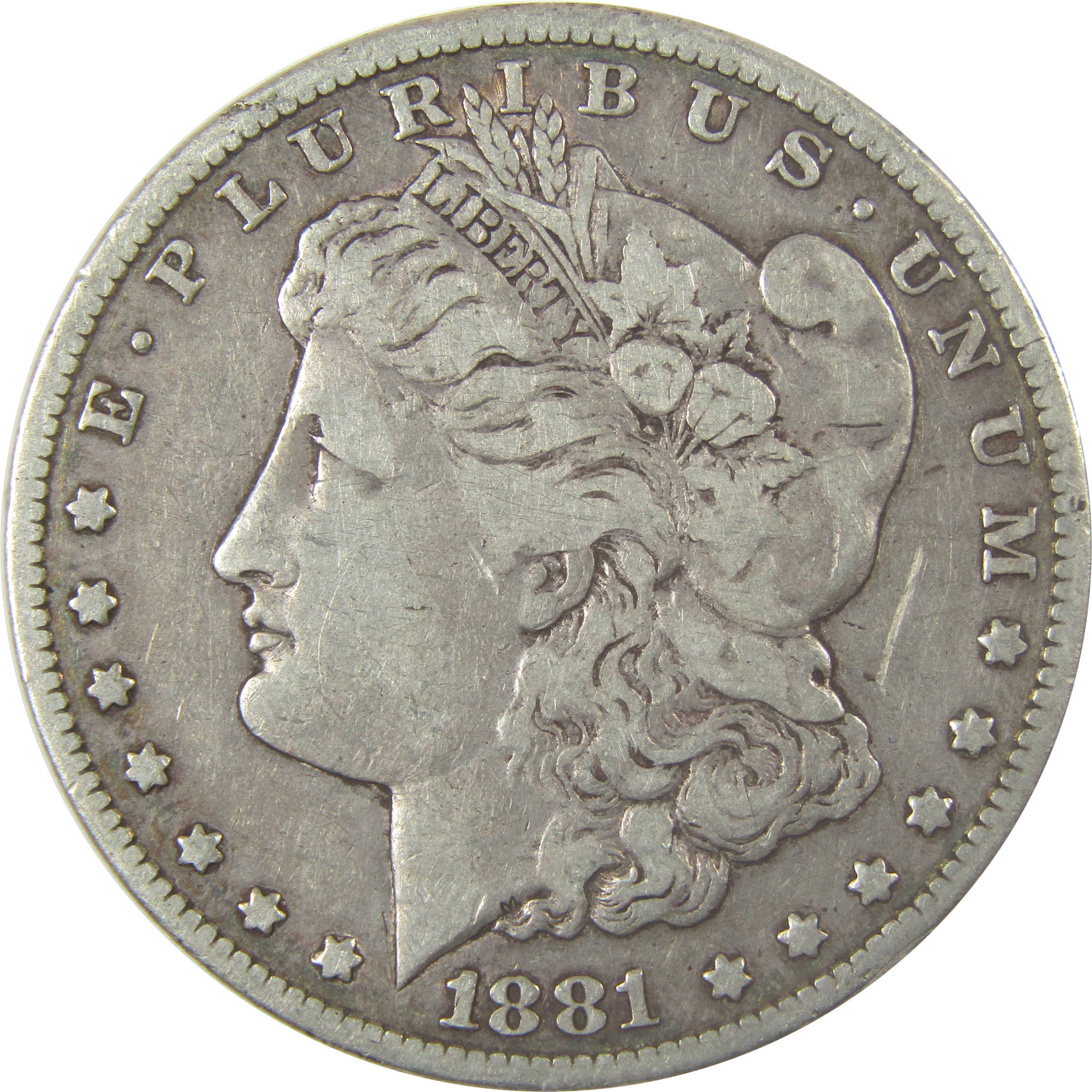 1881 CC Morgan Silver Dollar F Fine $1 Coin Collectible SKU:I25296
