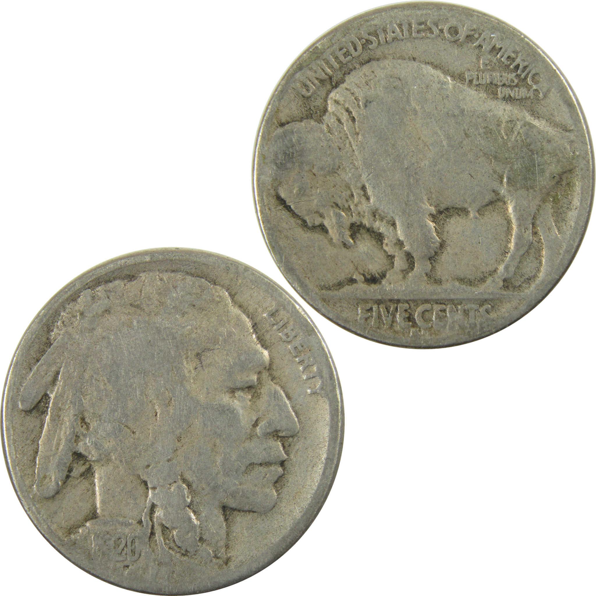 1920 S Indian Head Buffalo Nickel VG Very Good 5c Coin SKU:I28215