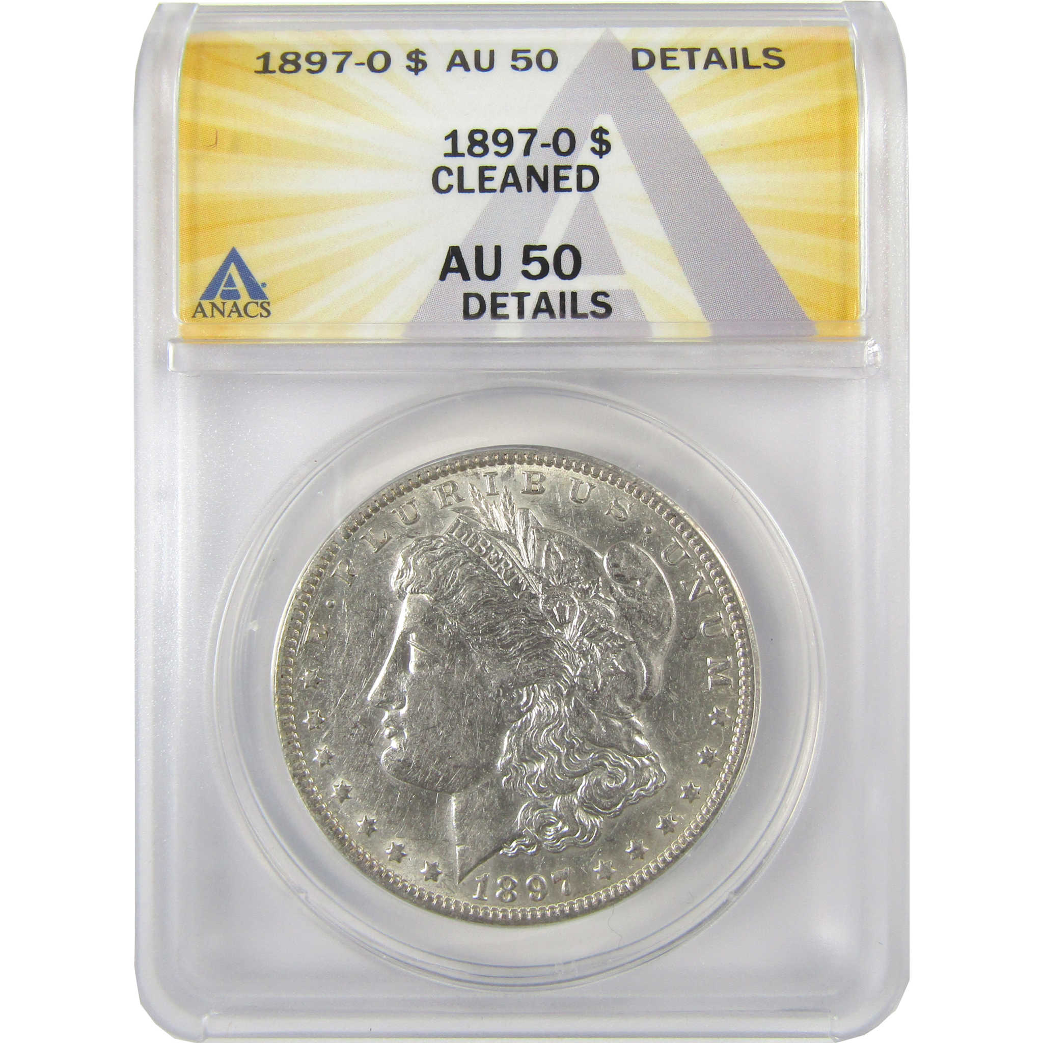 1897 O Morgan Dollar AU 50 Details ANACS Silver $1 Coin SKU:I19221 - Morgan coin - Morgan silver dollar - Morgan silver dollar for sale - Profile Coins & Collectibles