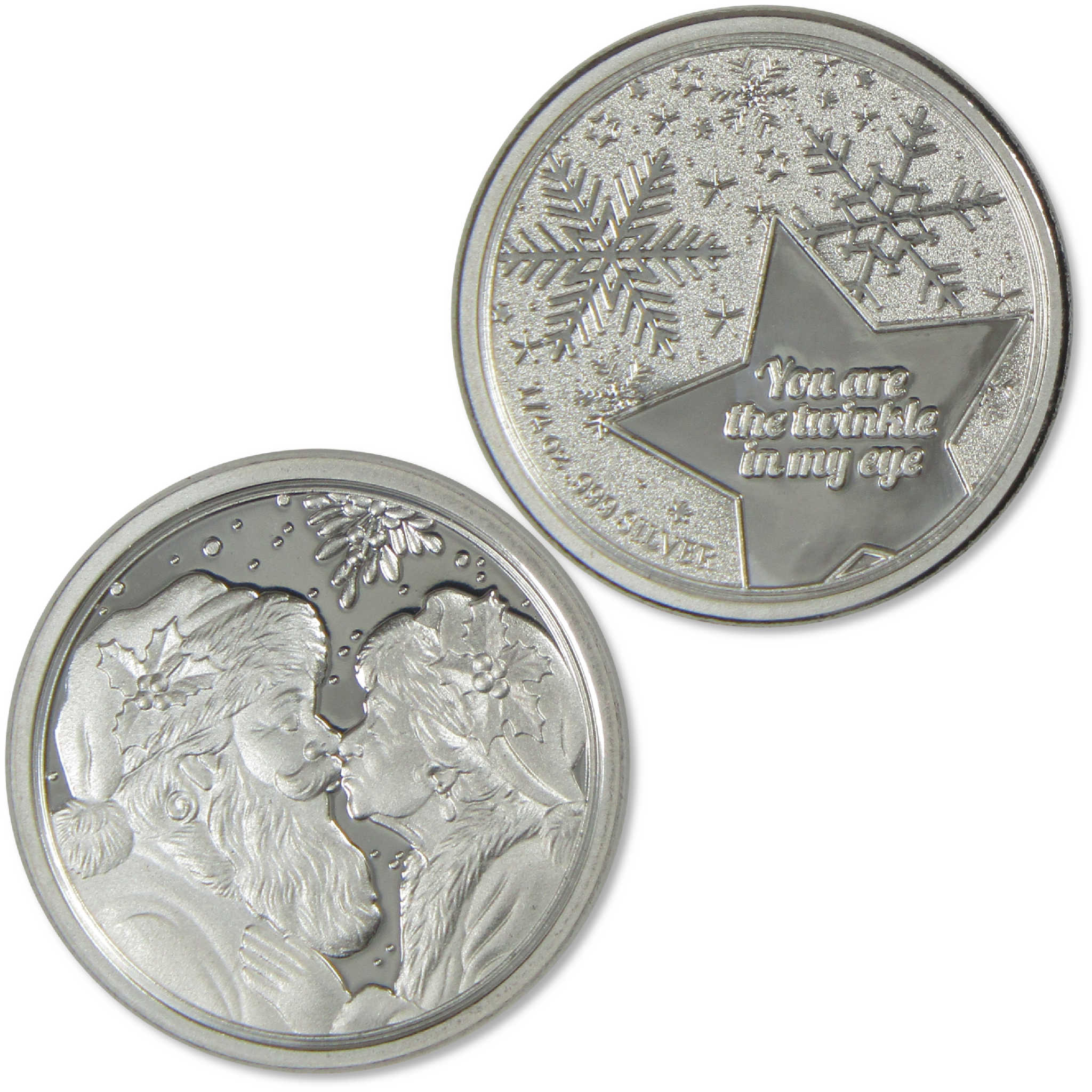 Santa & Mrs Claus 1/4 oz .999 Silver Round Merry Christmas Collectible