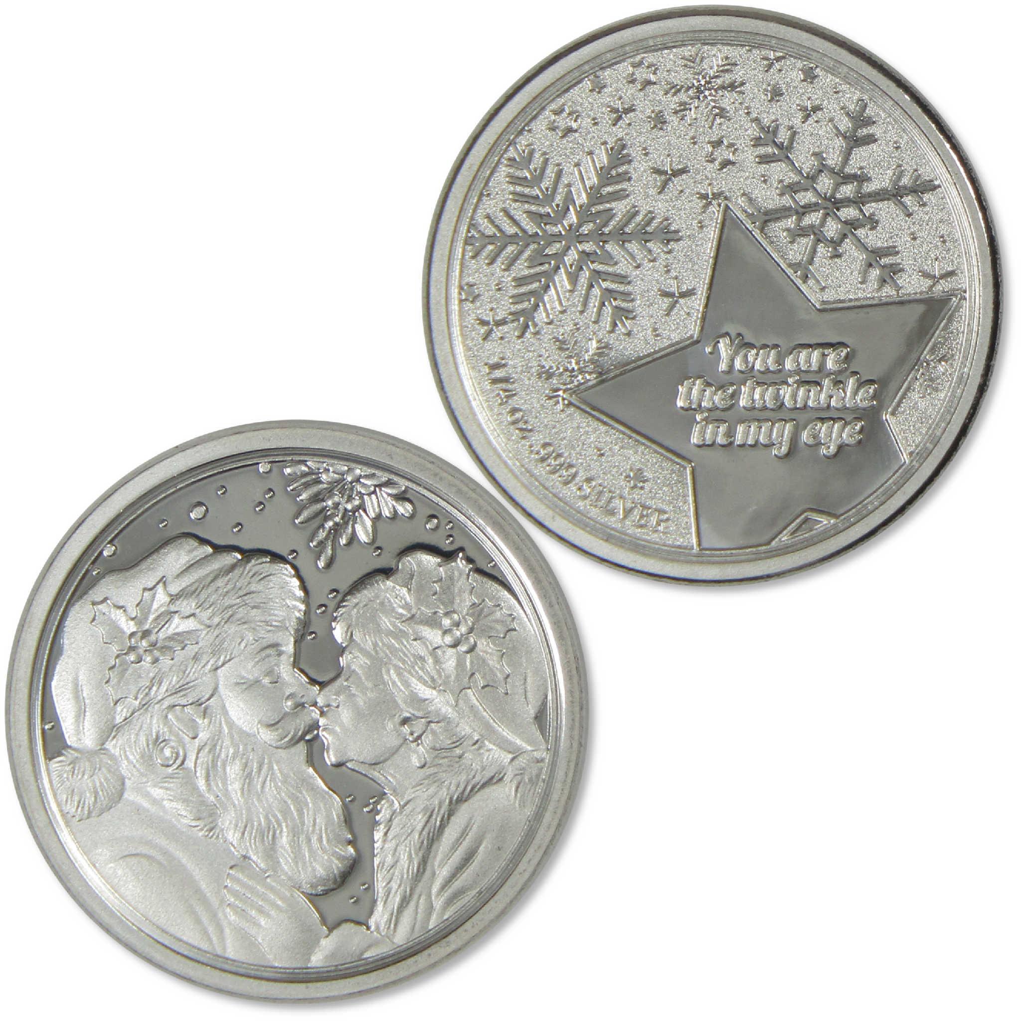 Santa & Mrs Claus 1/4 oz .999 Silver Round Merry Christmas Collectible