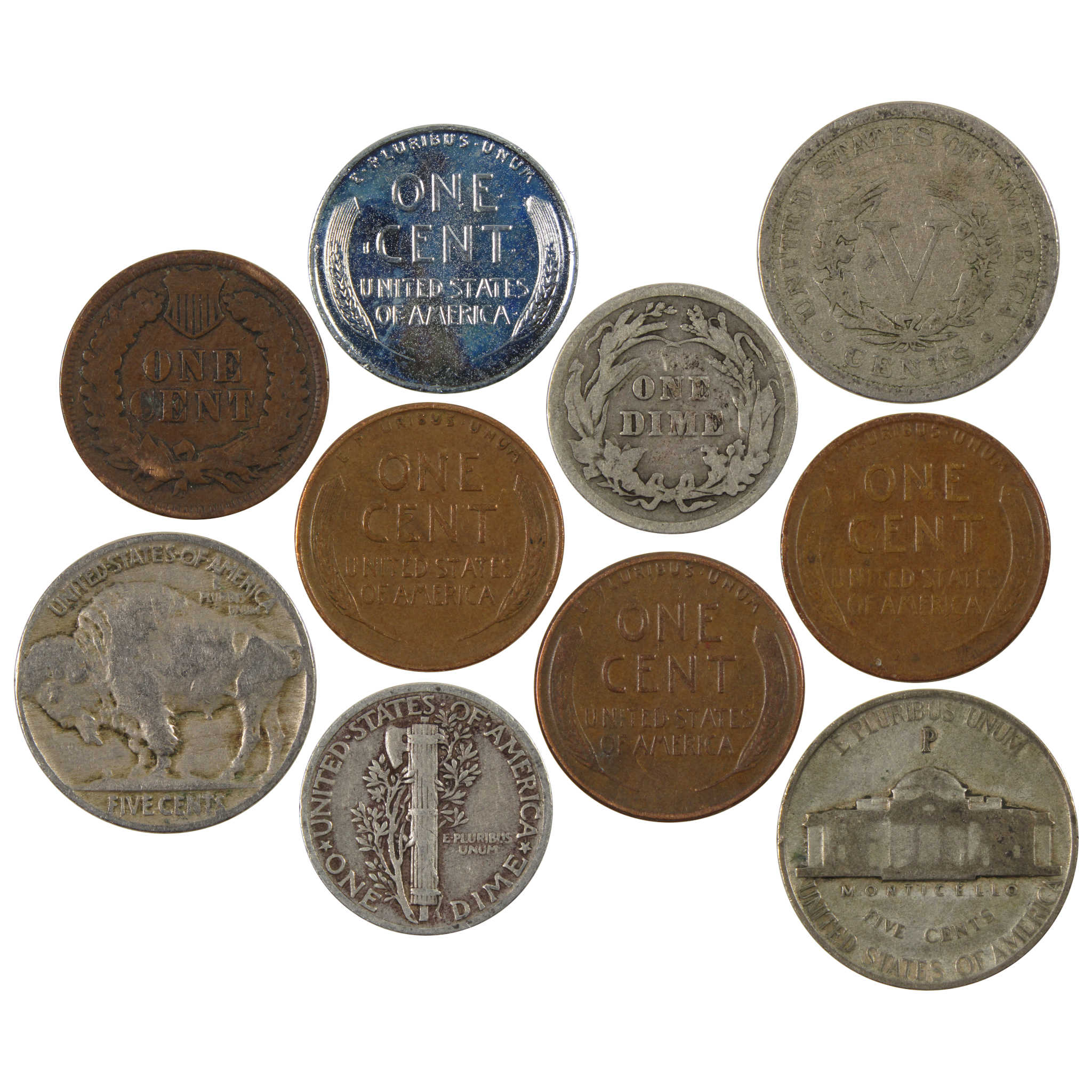 10 Classic Coin Grab Bag of Historic U.S. Coins with Pouch