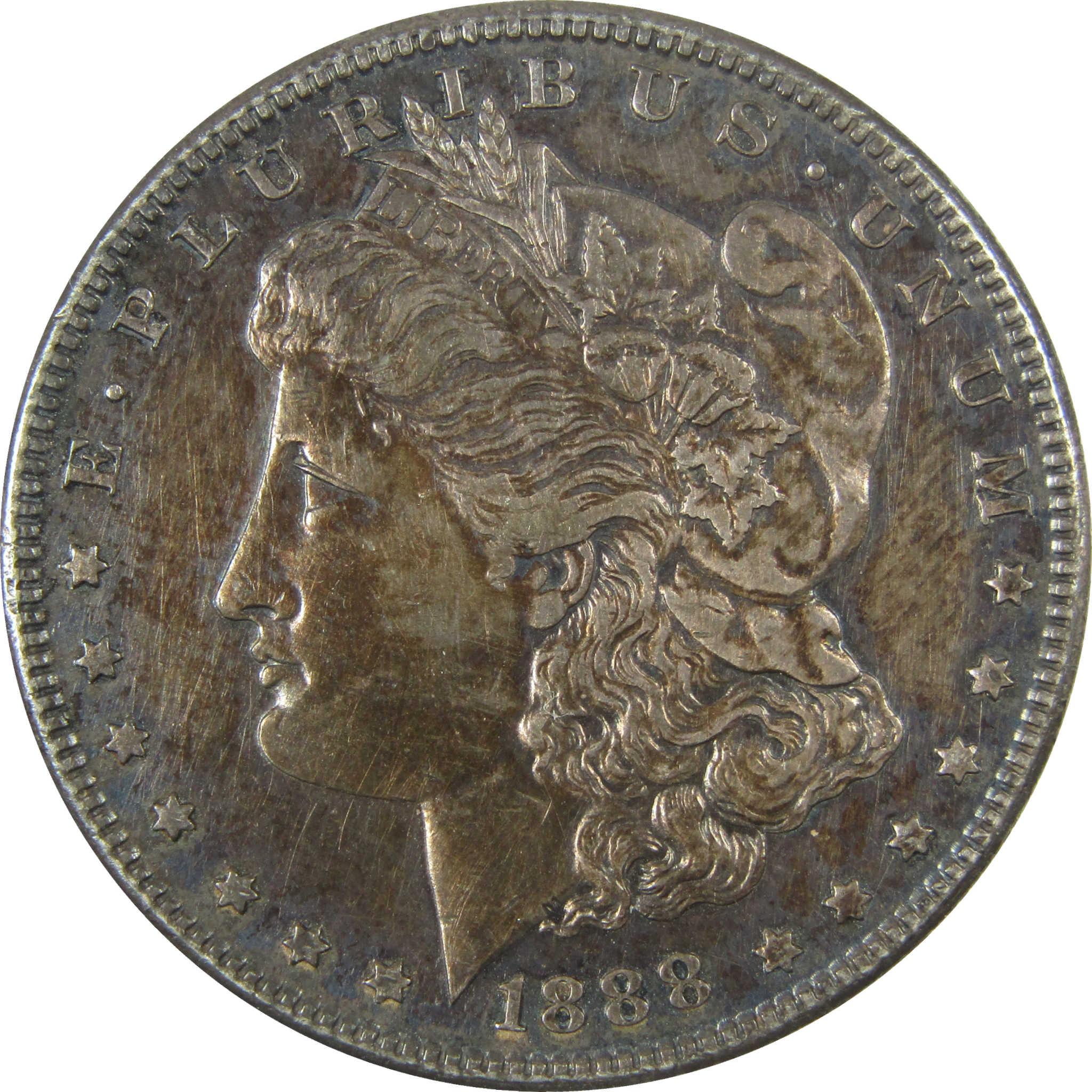 1888 S Morgan Silver Dollar AU About Uncirculated Details SKU:I26061 - Morgan coin - Morgan silver dollar - Morgan silver dollar for sale - Profile Coins & Collectibles