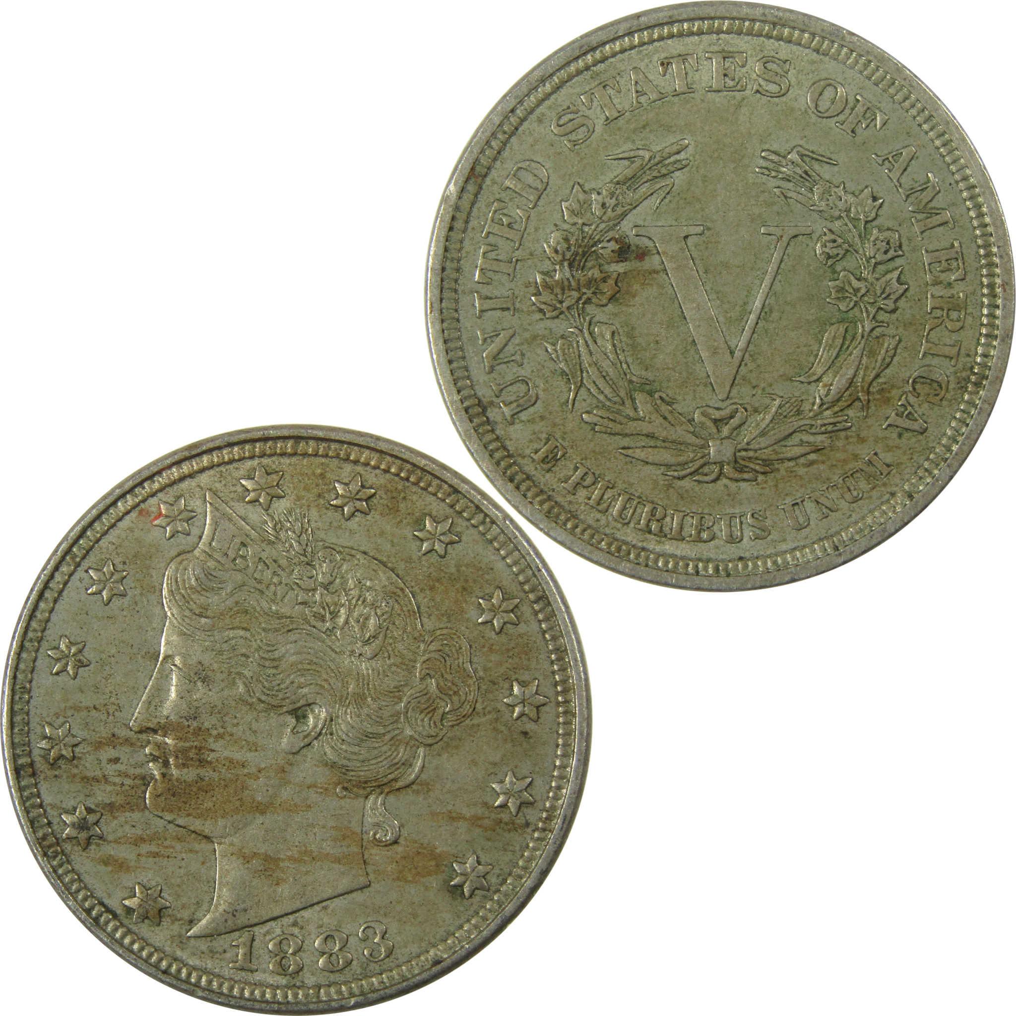 1883 No Cents Liberty Head V Nickel XF EF Extremely Fine SKU:I26396