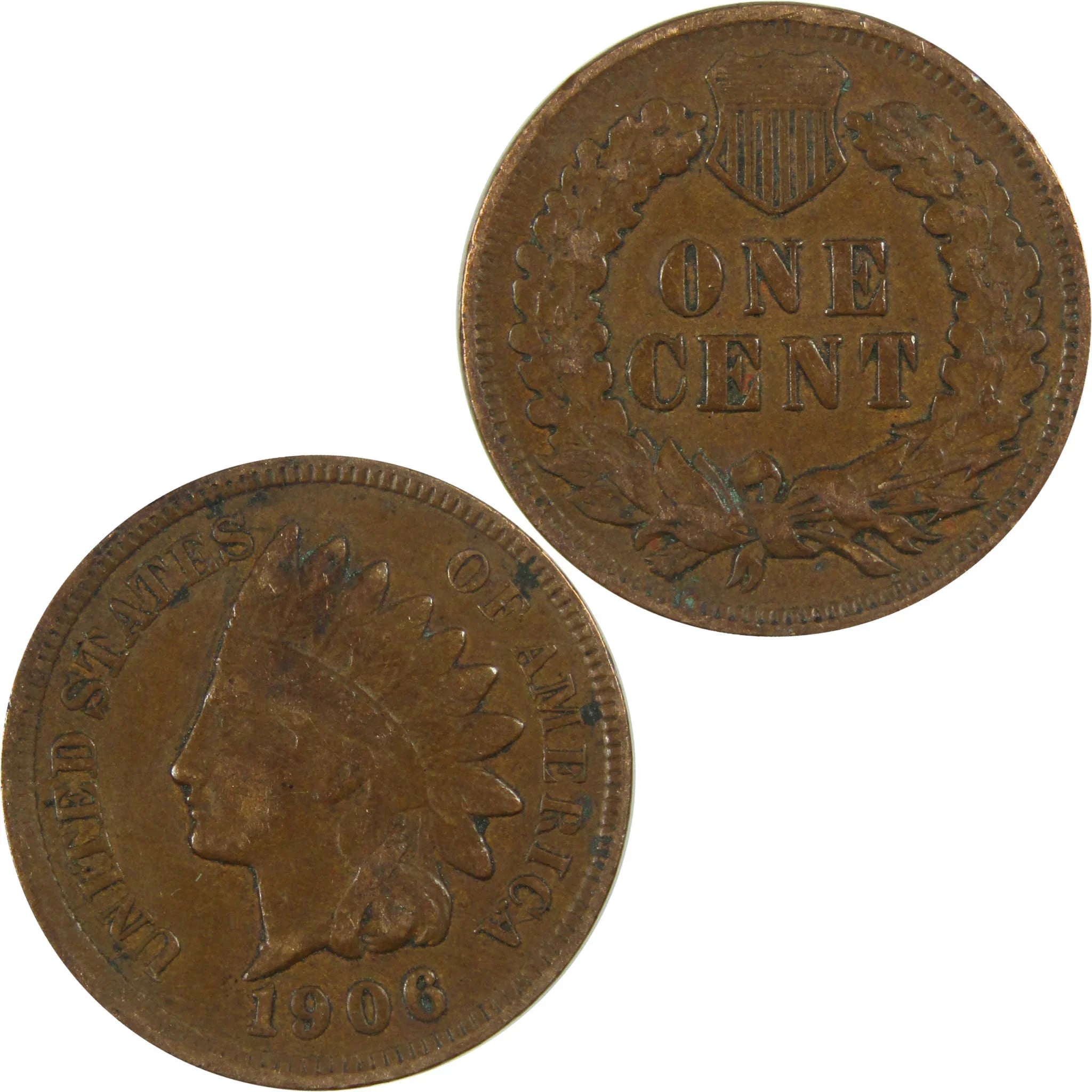 1906 Indian Head Cent VF Very Fine Penny 1c Coin SKU:I27024